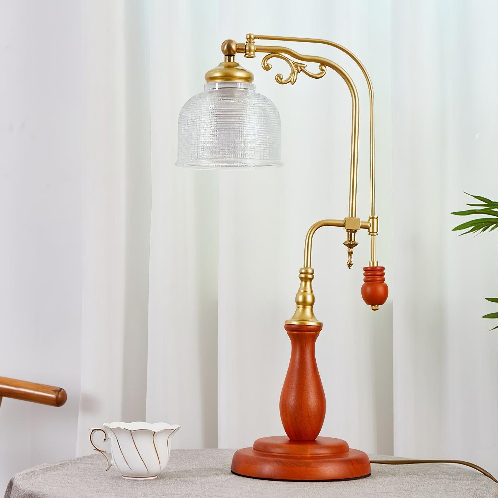 Retro Glass Gooseneck Table Lamp 5.5