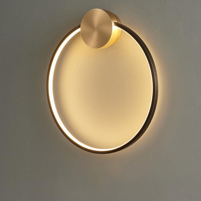 Ring Shaped LED Wall Light - Dia 15cm x H 16cm Brass, Hardwired Wall Sconce, detail 36