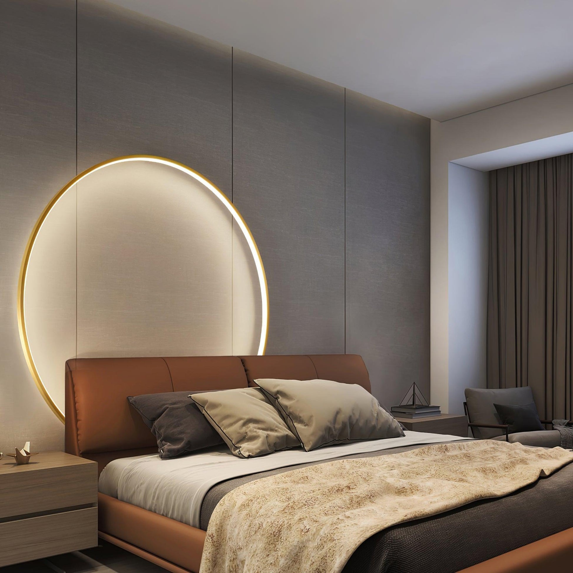 Ring Shaped LED Wall Light - Dia 15cm x H 16cm Brass, Hardwired Wall Sconce, detail 16