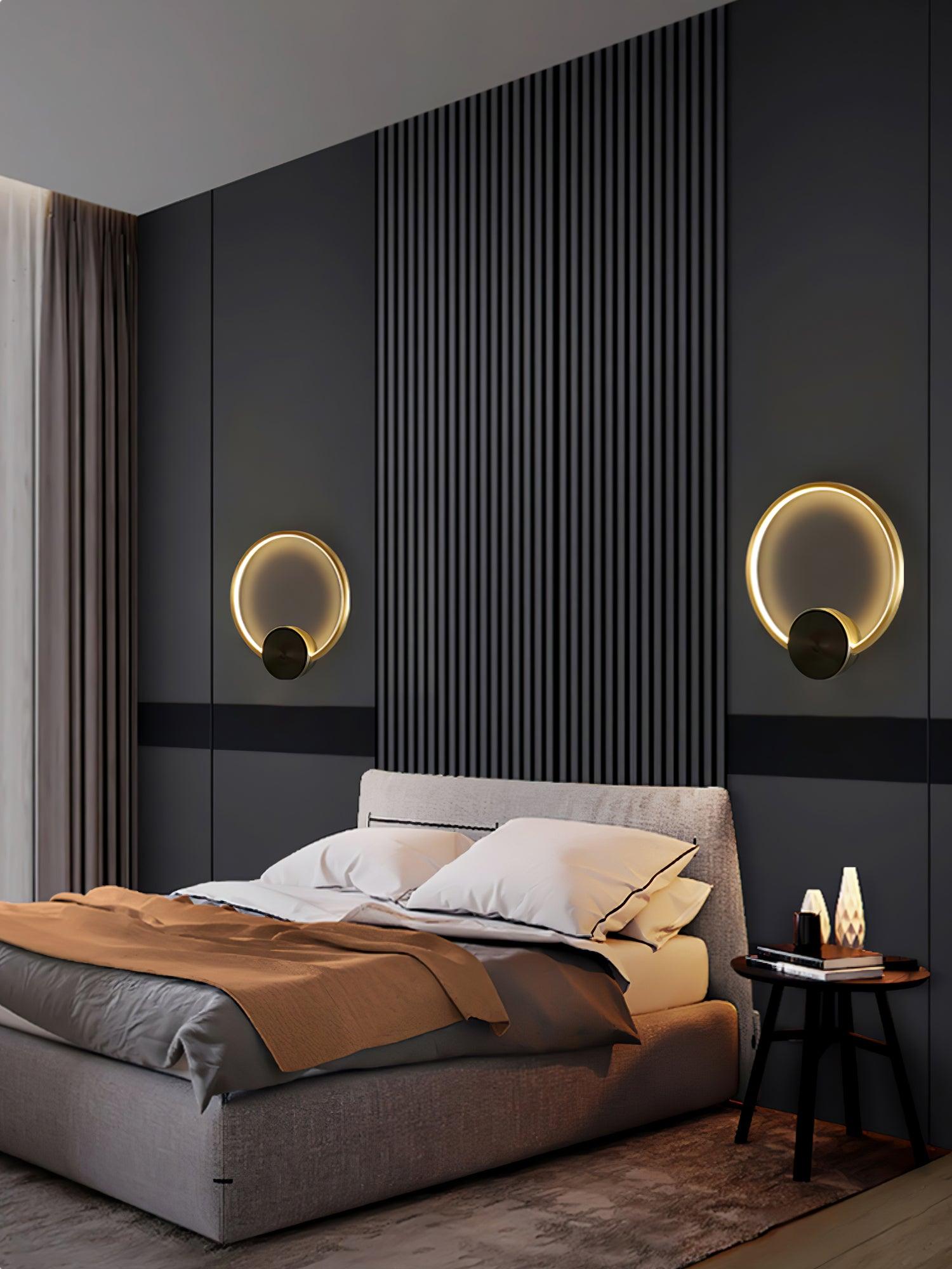 Ring Shaped LED Wall Light - Dia 15cm x H 16cm Brass, Hardwired Wall Sconce, detail 22