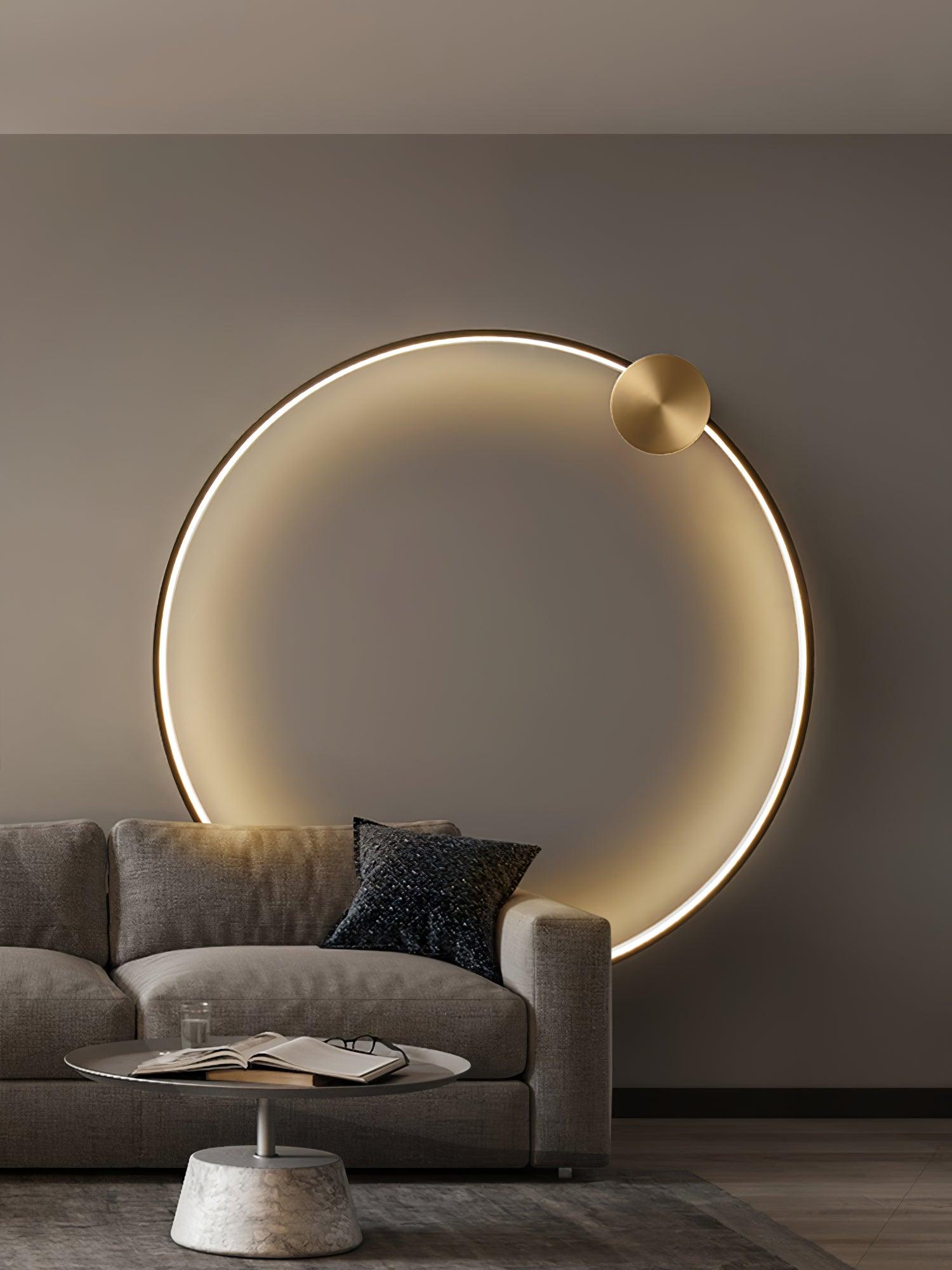 Ring Shaped LED Wall Light - Dia 15cm x H 16cm Brass, Hardwired Wall Sconce, detail 24