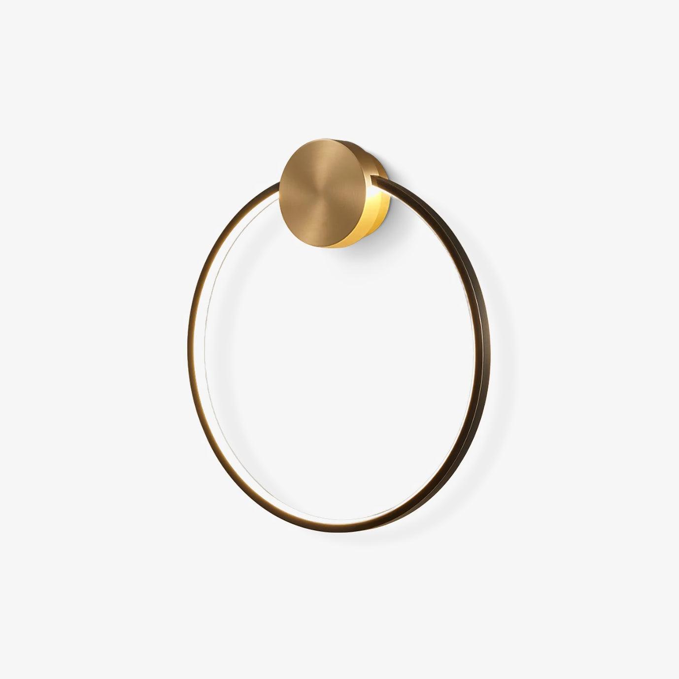 Ring Shaped LED Wall Light - Dia 15cm x H 16cm Brass, Hardwired Wall Sconce, detail 2