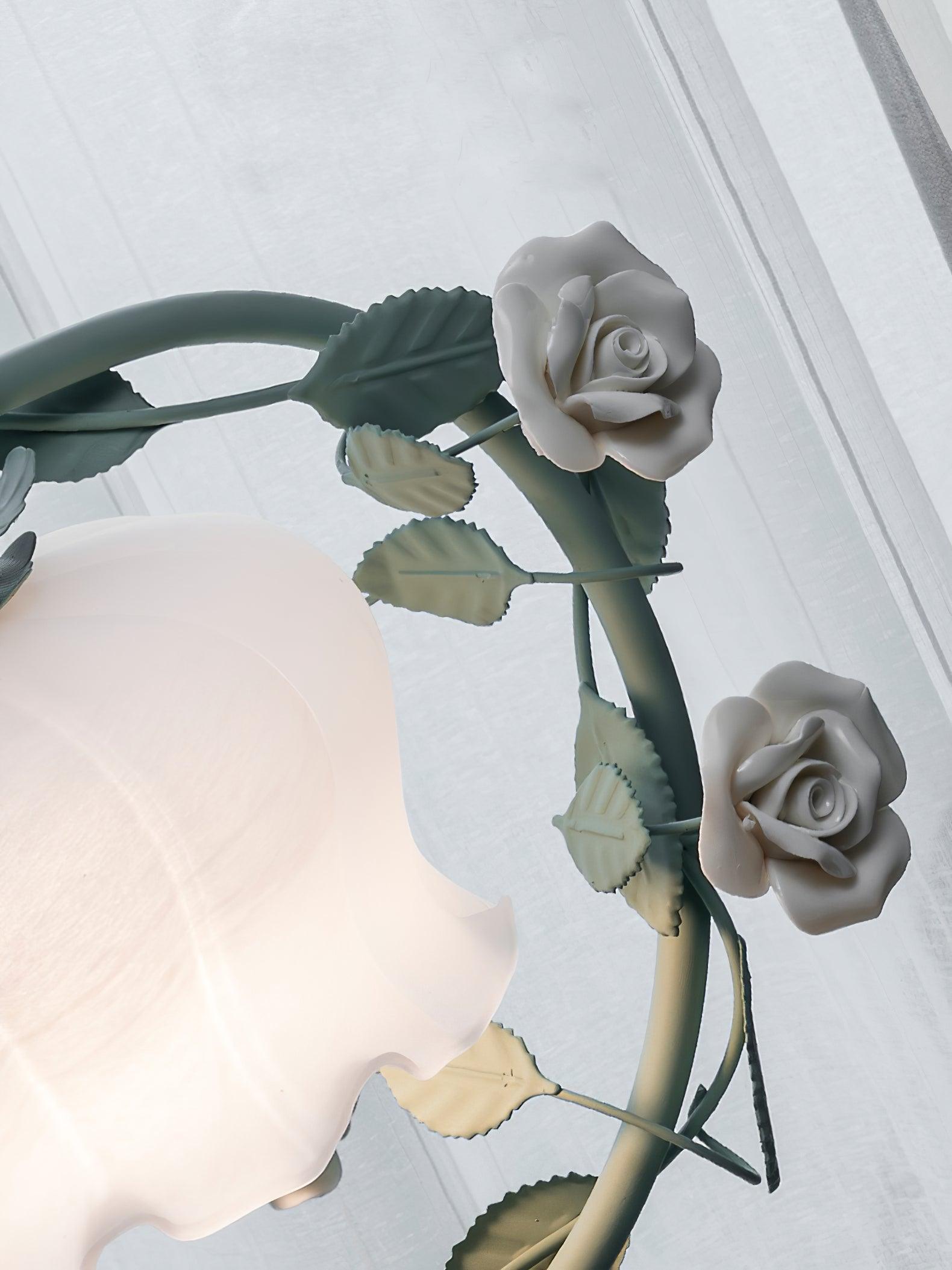 Rose Glass Gooseneck Table Lamp 12.2