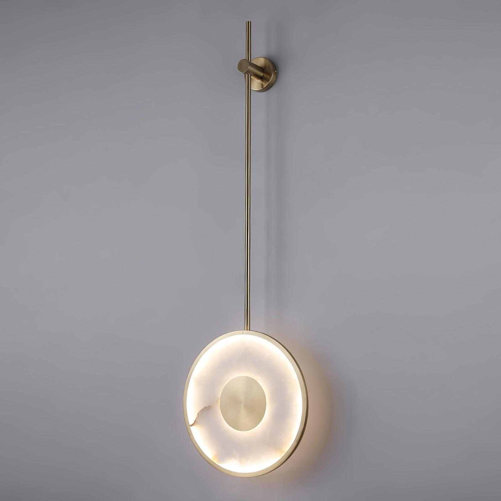 Circular Alabaster Wall Light, Hardwired Wall Sconce, detail 3