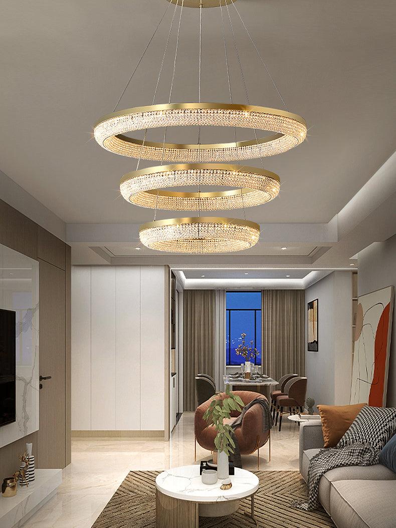 Round Ring Crystal Chandelier