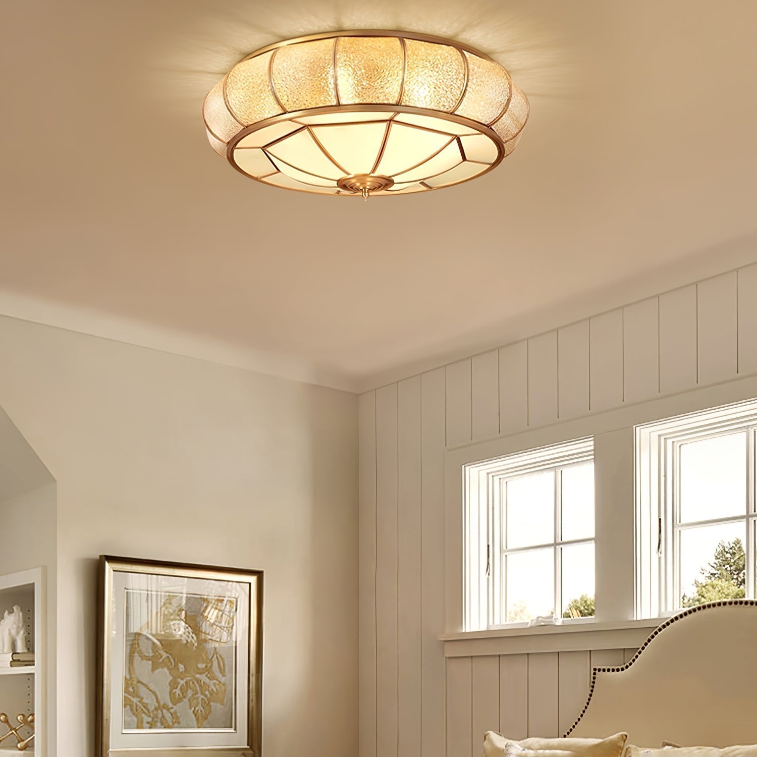 Round Textured Glass Ceiling Light — product detail 8