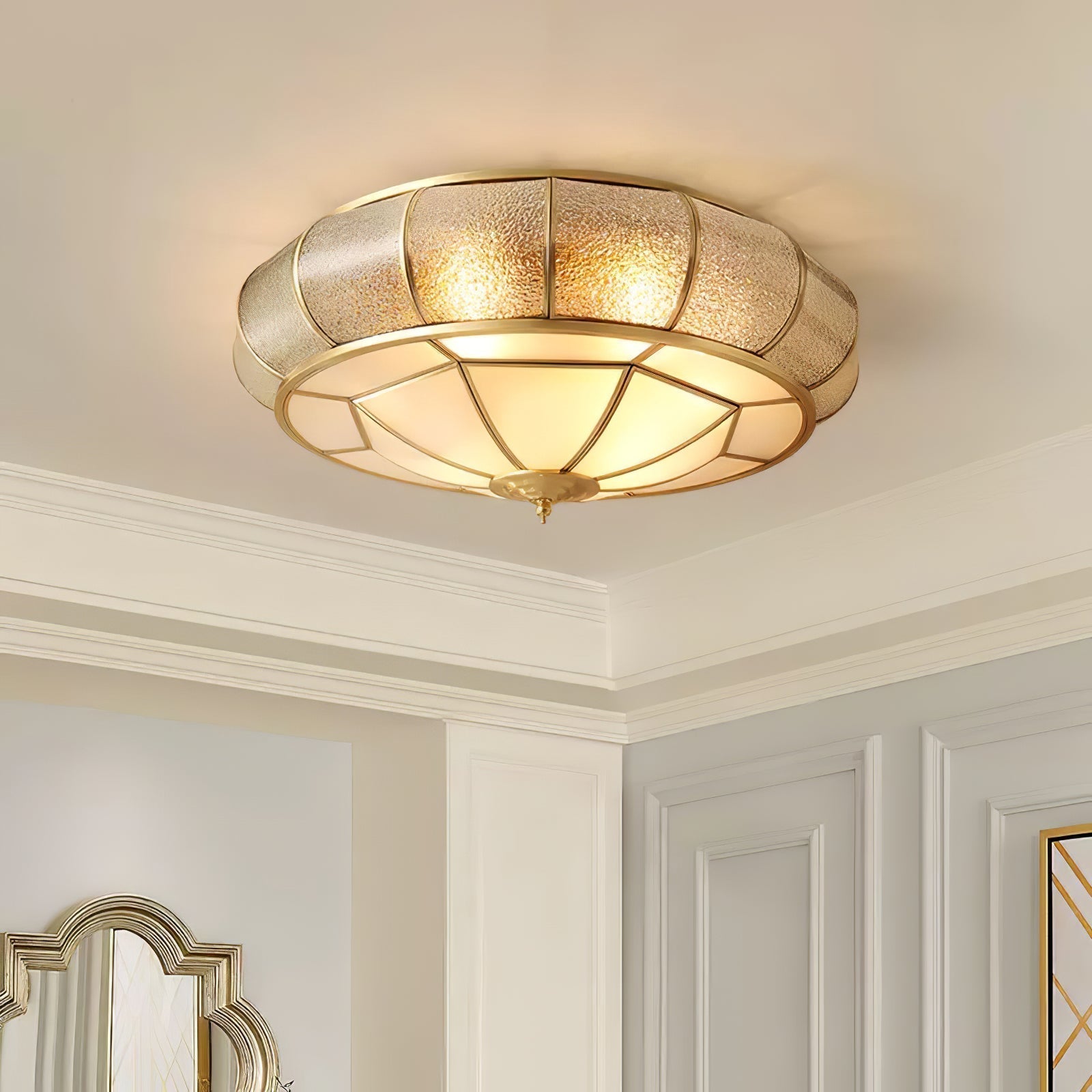 Round Textured Glass Ceiling Light — product detail 5