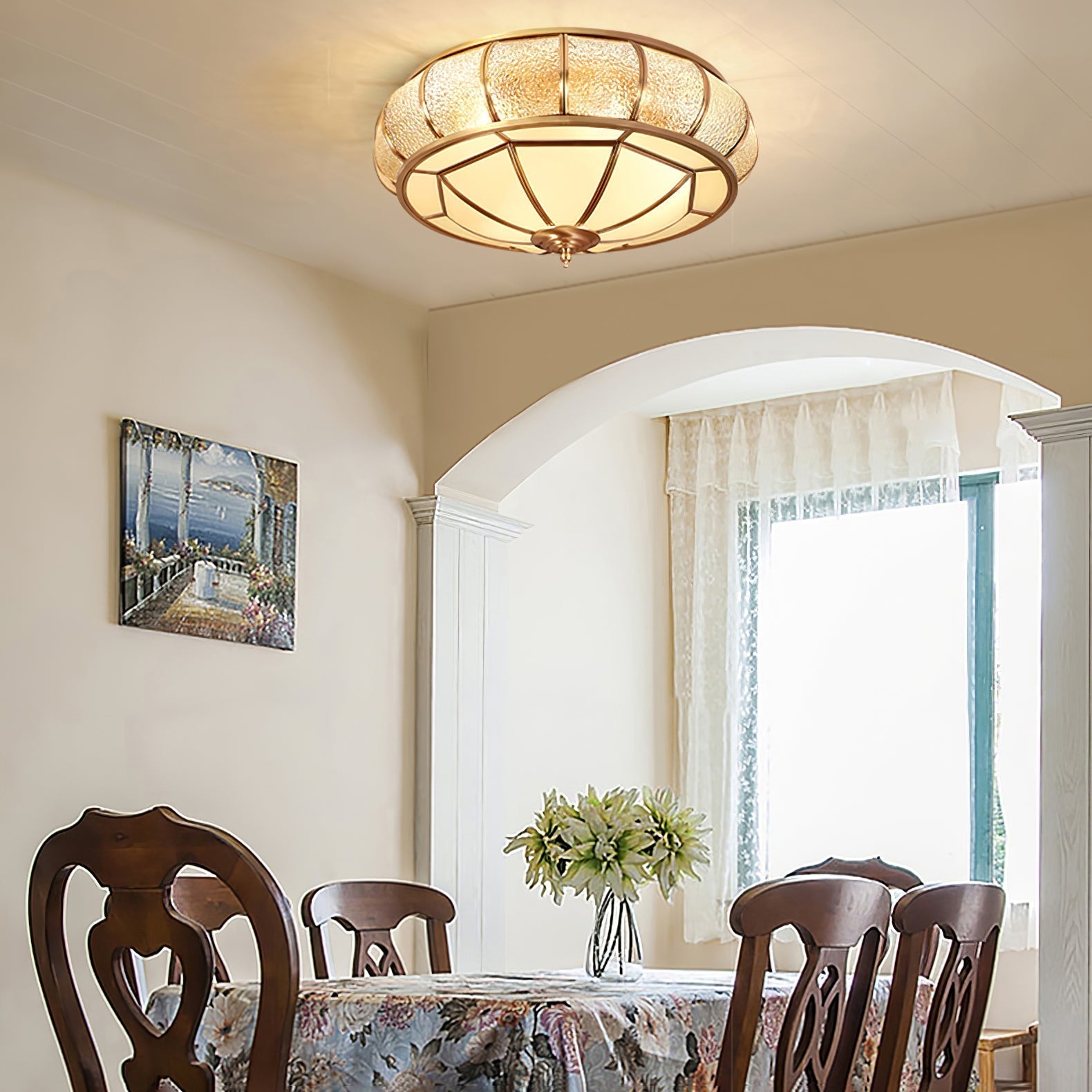 Round Textured Glass Ceiling Light — product detail 7
