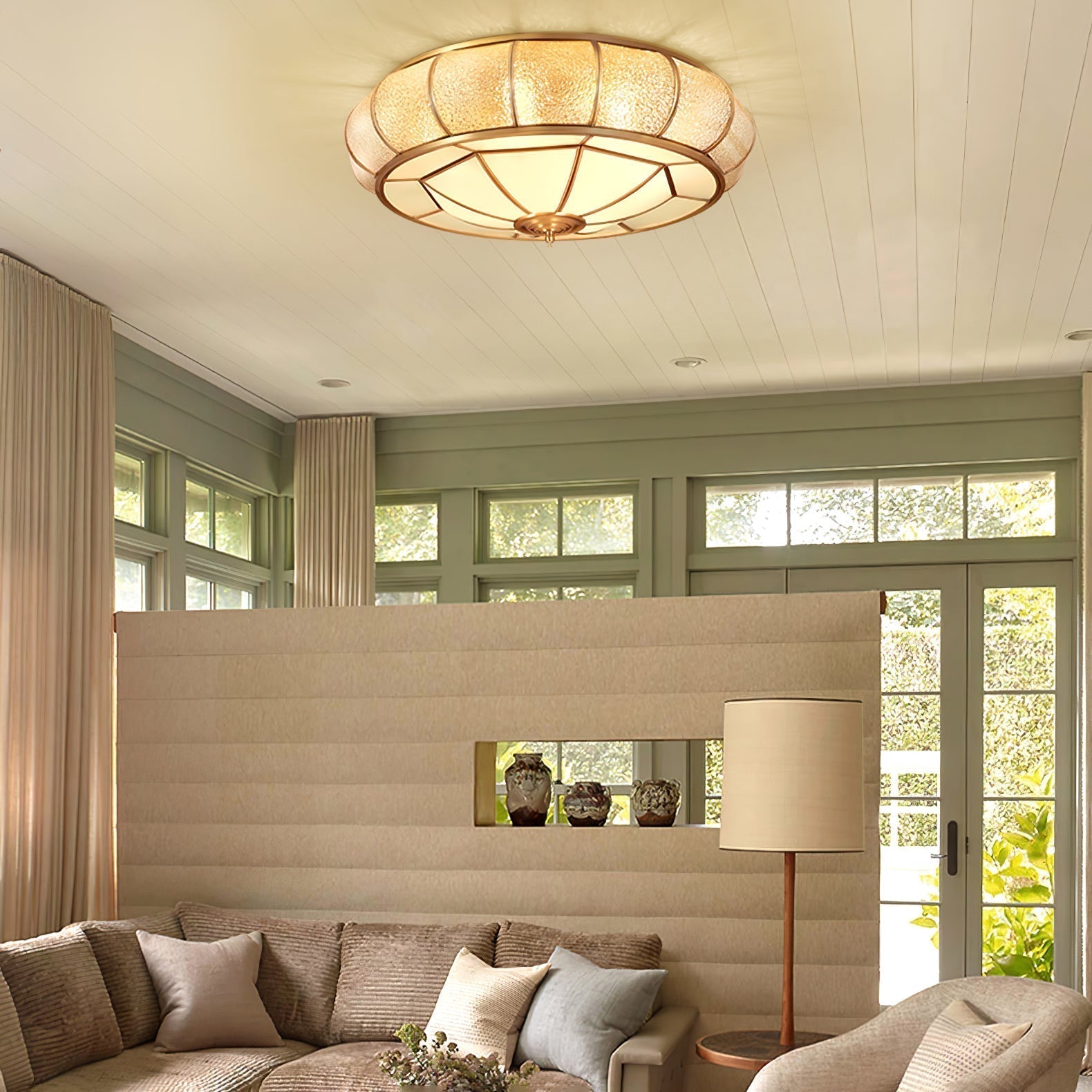 Round Textured Glass Ceiling Light — product detail 6