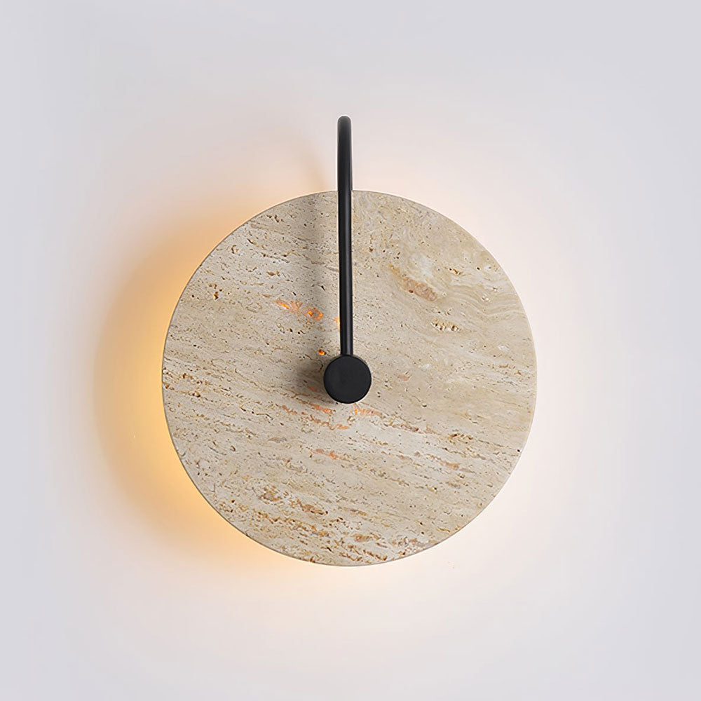 Round Travertine Wall Lamp 9.8