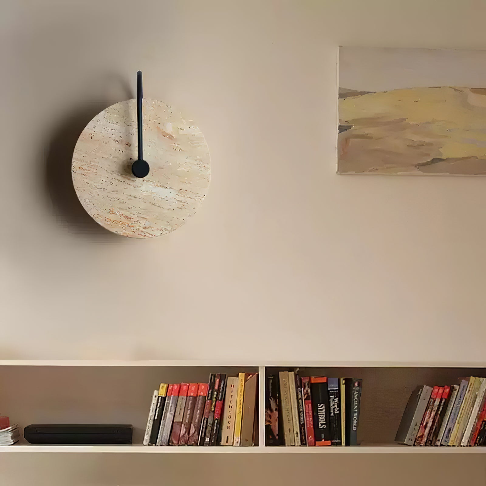 Round Travertine Wall Lamp 9.8
