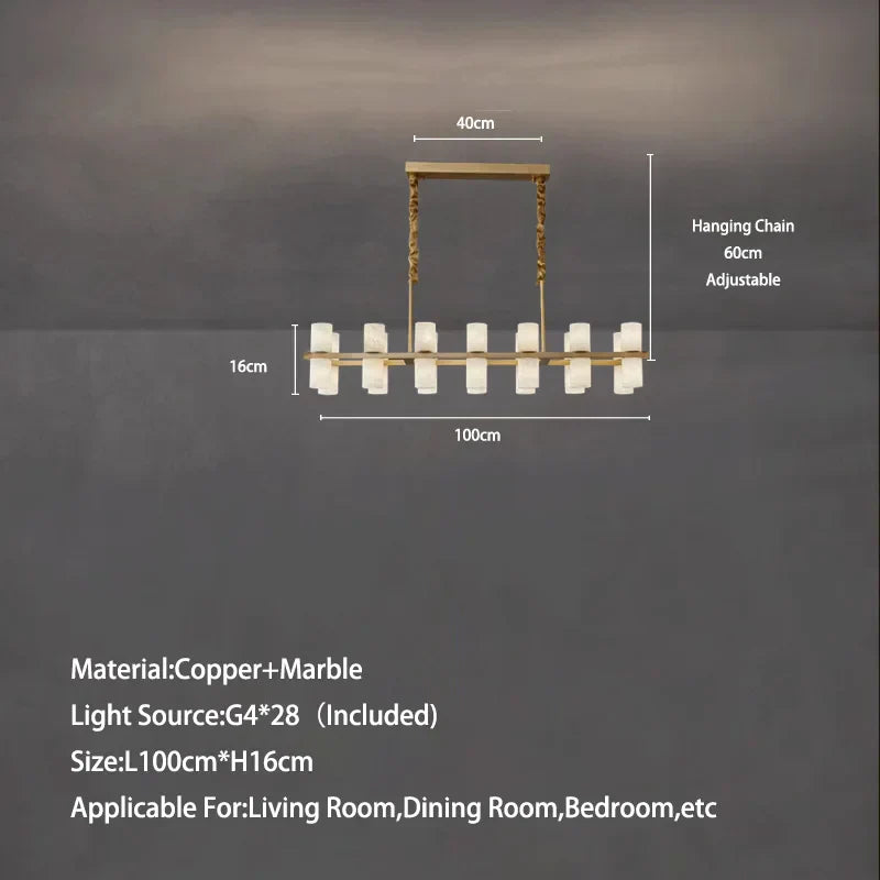 Moonshade Marble & Copper Chandelier
