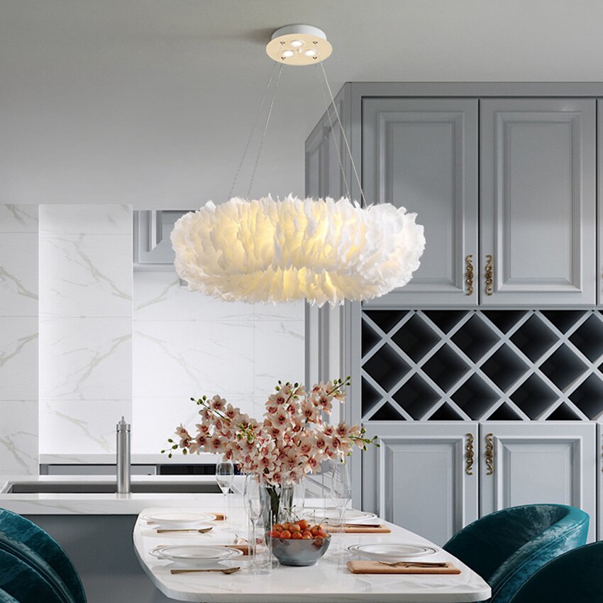 Natural Goose FeatherCeiling Light