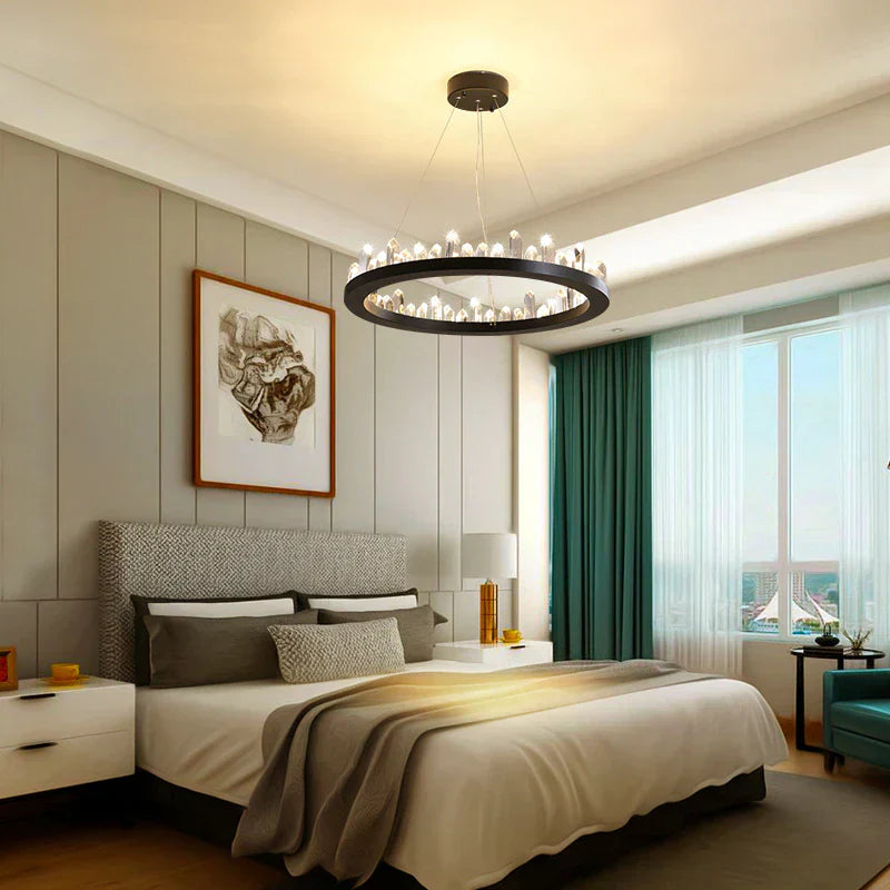 Villa Collection Crystal Wheel Chandelier