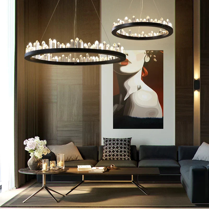Villa Collection Crystal Wheel Chandelier