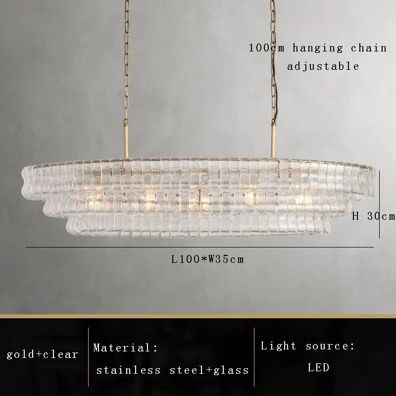 Riviera Vintage Glass Dining Room Chandelier