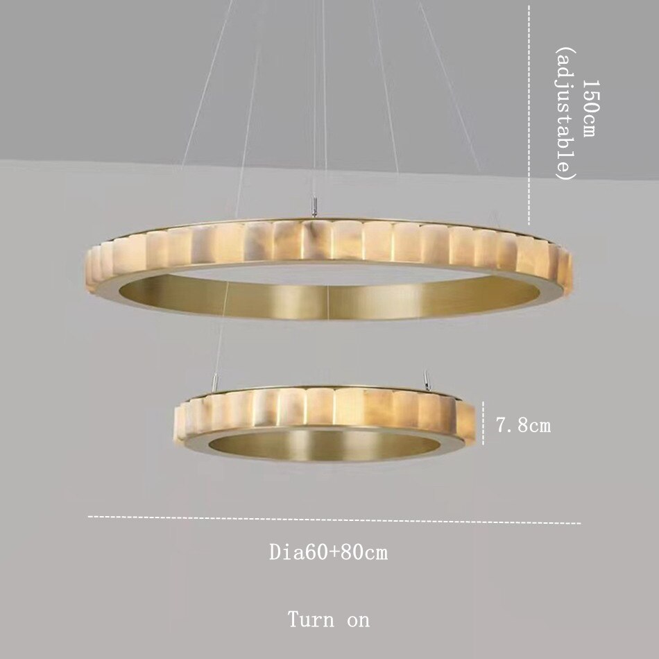 Moonshade Natural Marble Modern Chandelier