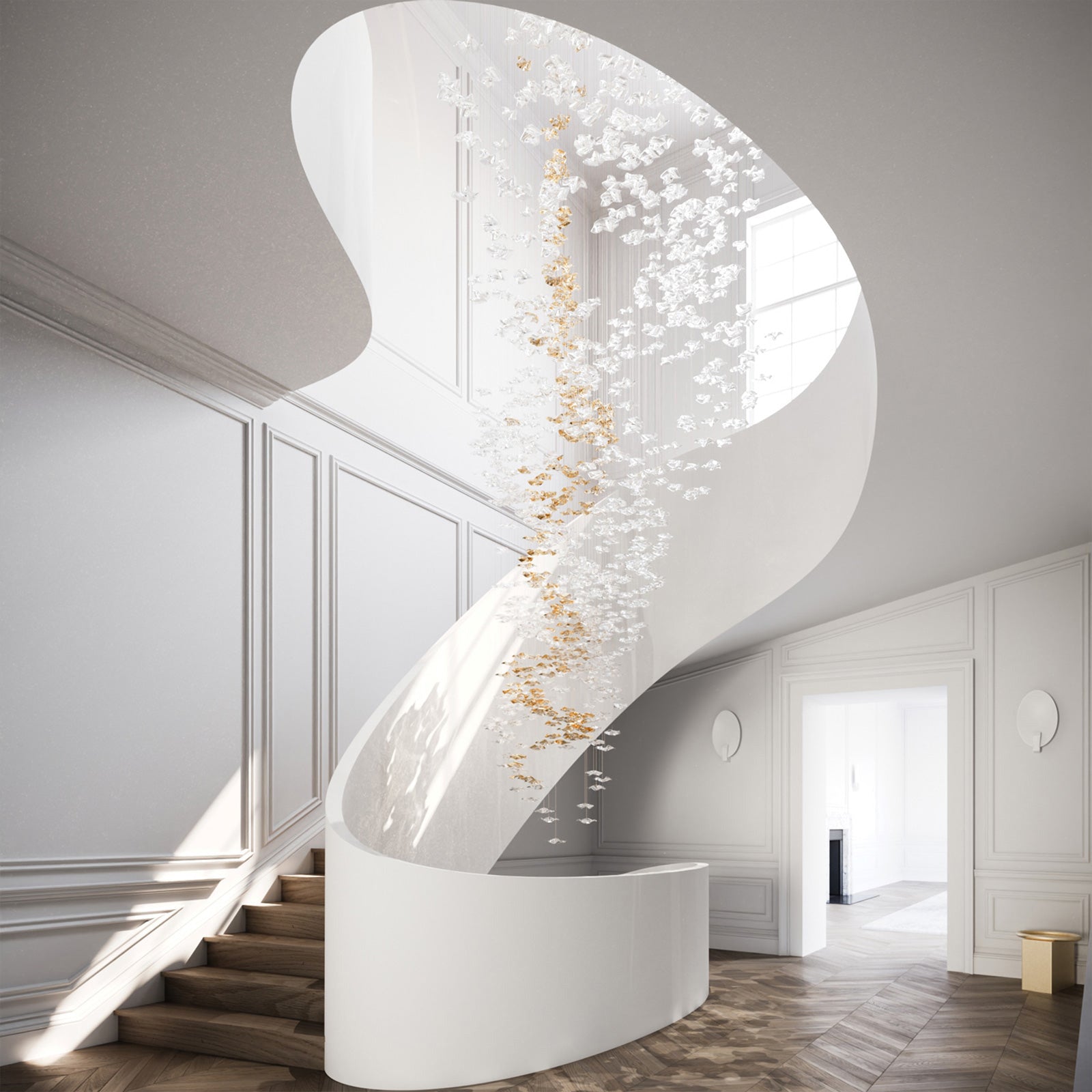 Tidal Art Glass Ceiling Light