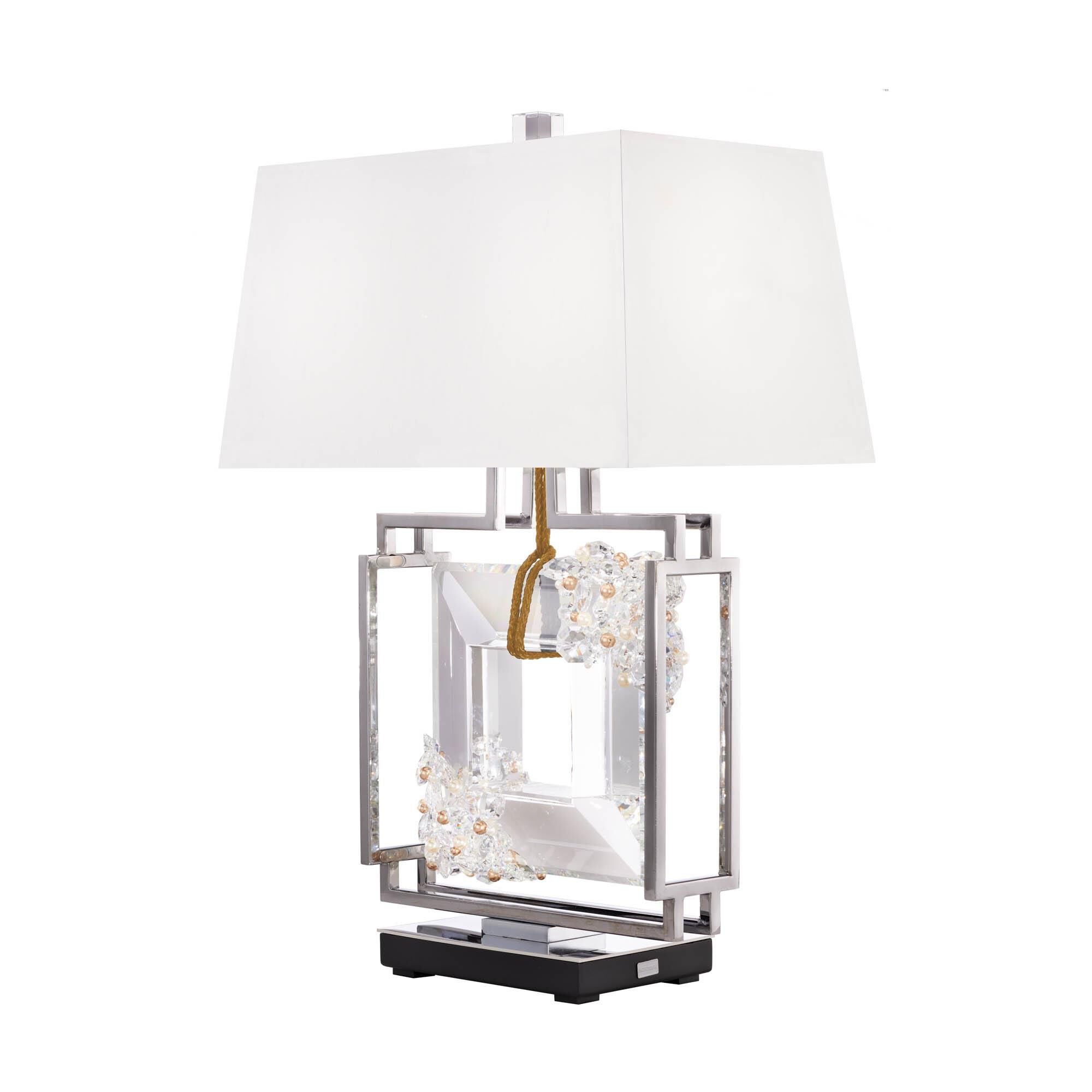 Eva 28 Inch Table Lamp table lamp in metal, fabric, crystal | Tianguang Select