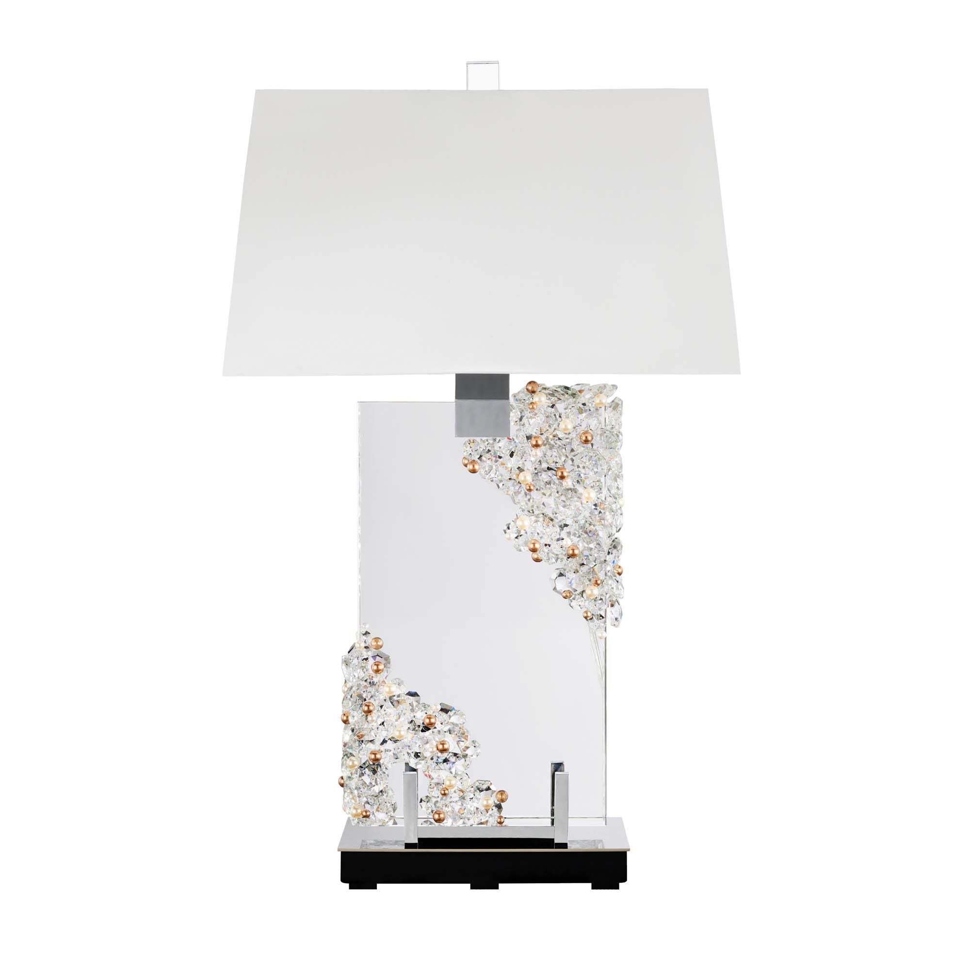 Auroa 30 Inch Table Lamp table lamp in metal, fabric, crystal | Tianguang Select