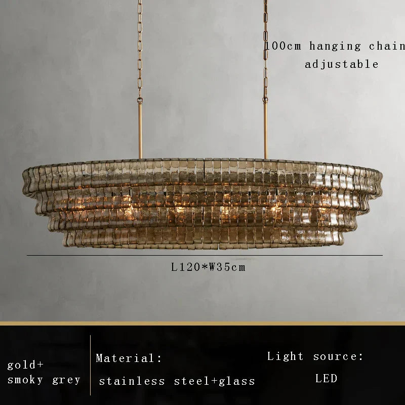 Riviera Vintage Glass Dining Room Chandelier