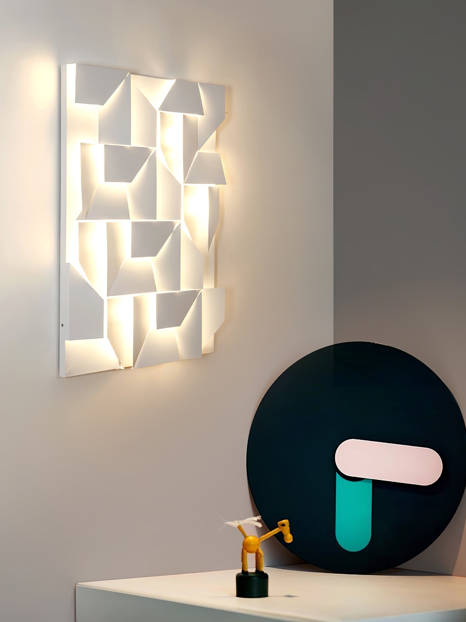 Shadows Grand Wall-mounted Light Wall Light - L 15cm x H 45cm Metal, Hardwired Wall Sconce, detail 105