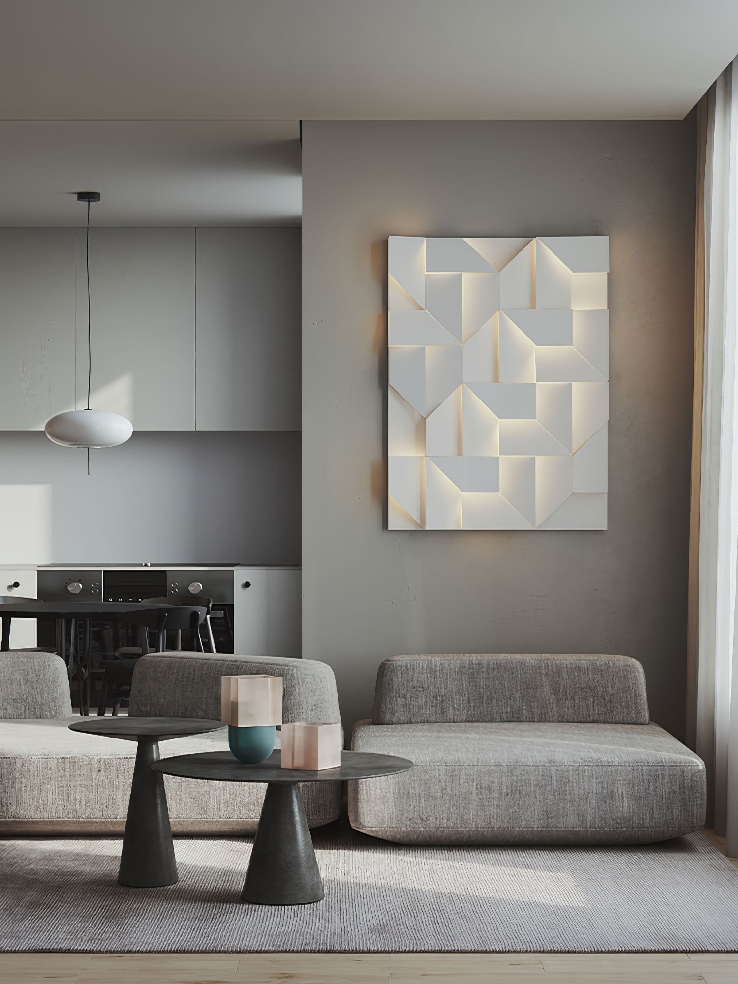 Shadows Grand Wall-mounted Light Wall Light - L 23.6 x W 23.6 Metal, Hardwired Wall Sconce, detail 6