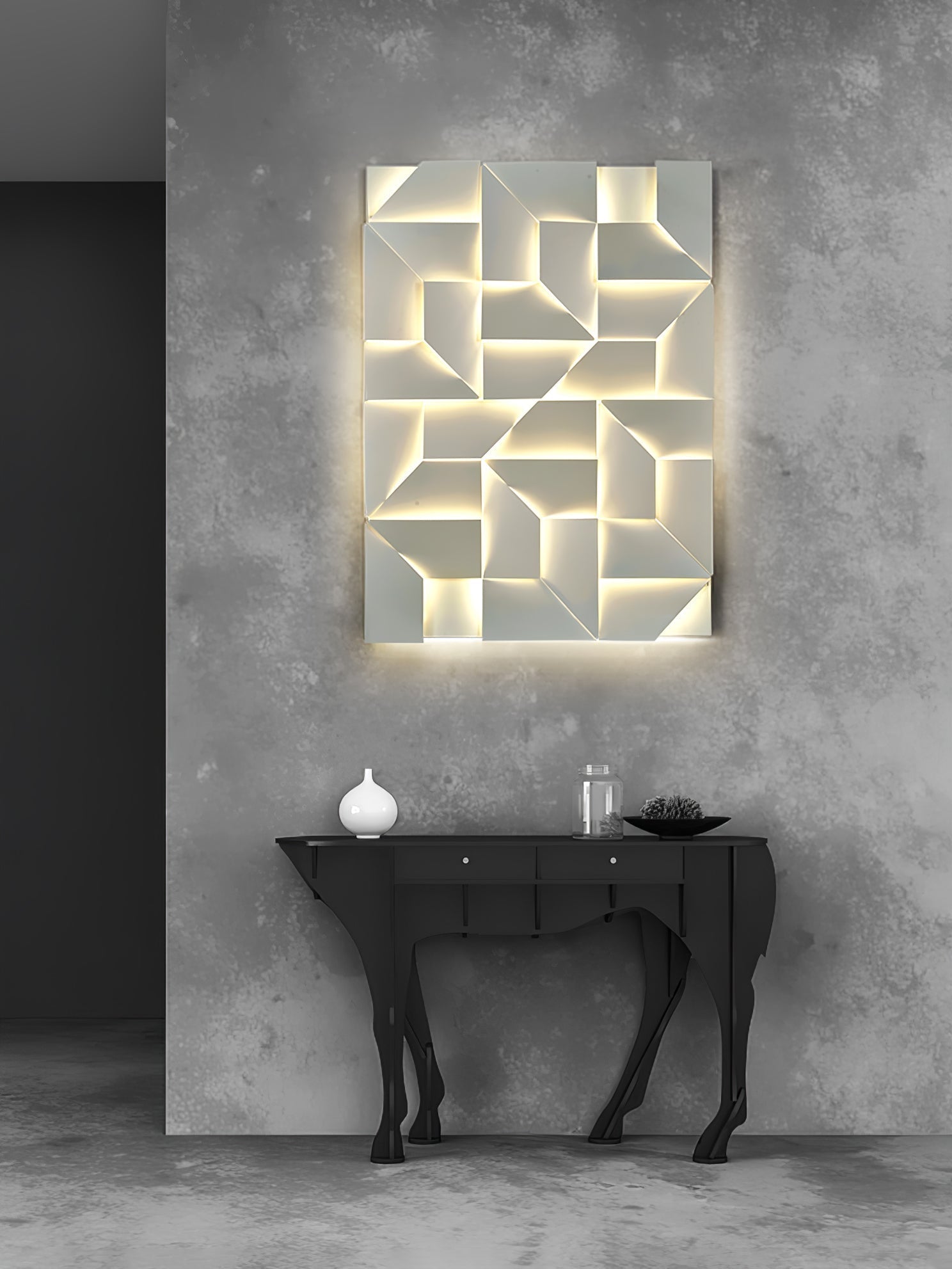 Shadows Grand Wall-mounted Light Wall Light - L 15cm x H 45cm Metal, Hardwired Wall Sconce, detail 111