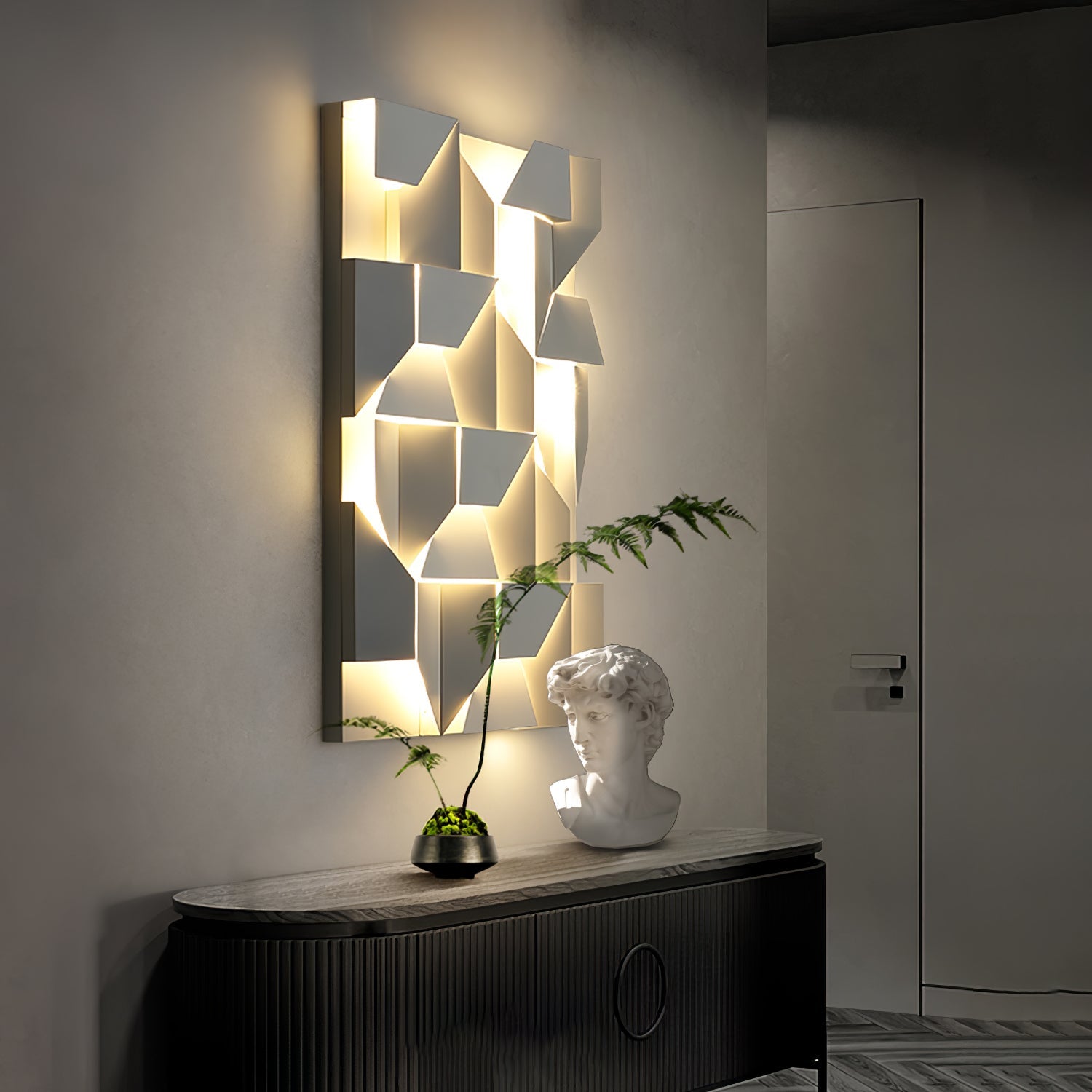 Shadows Grand Wall-mounted Light Wall Light - L 23.6 x W 23.6 Metal, Hardwired Wall Sconce, detail 4