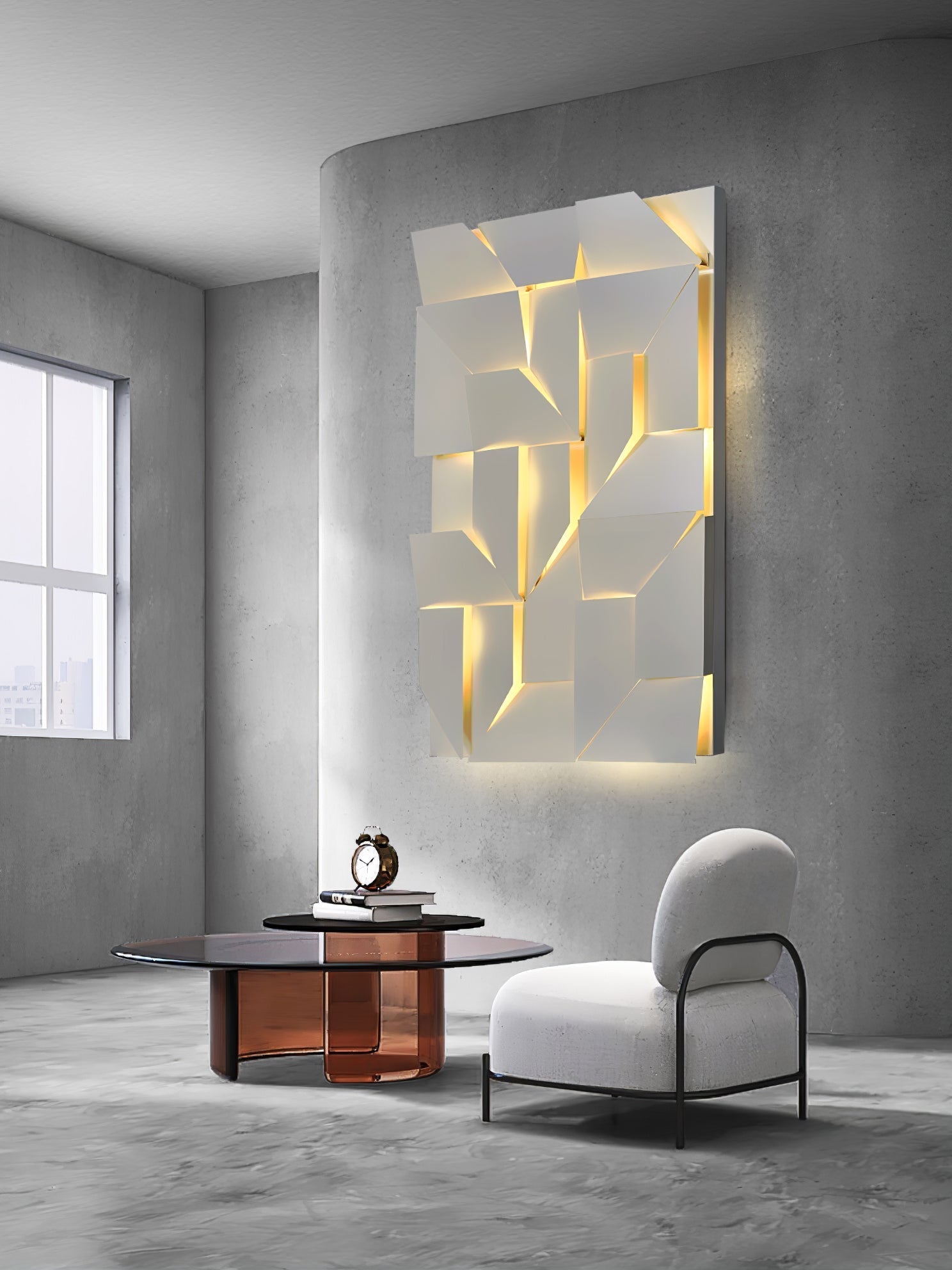 Shadows Grand Wall-mounted Light Wall Light - L 15cm x H 45cm Metal, Hardwired Wall Sconce, detail 99