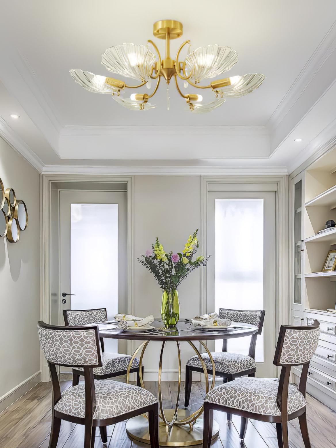 Shell Brass Ceiling-mounted Light Ceiling Lamp
