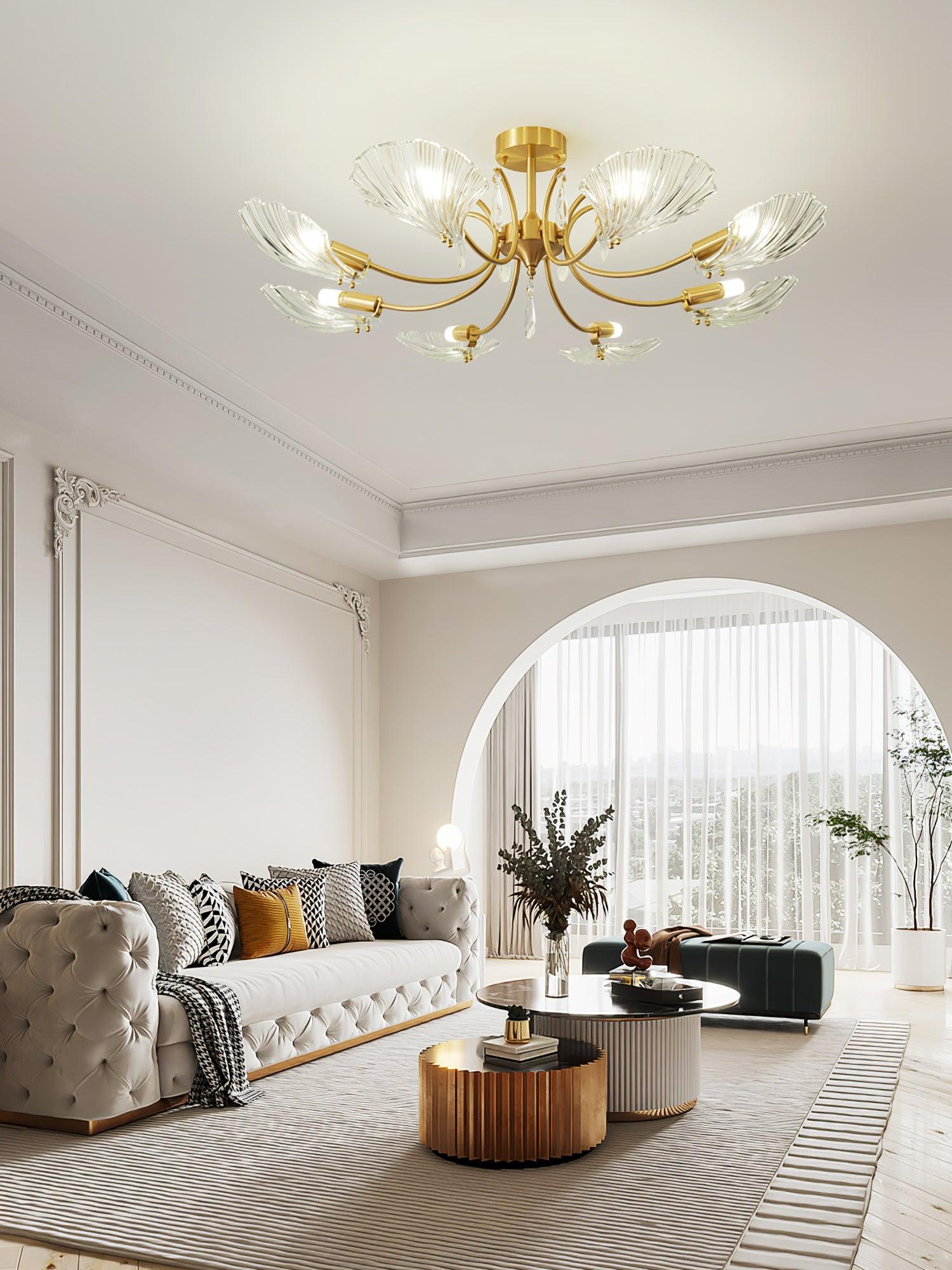 Shell Brass Ceiling-mounted Light Ceiling Lamp