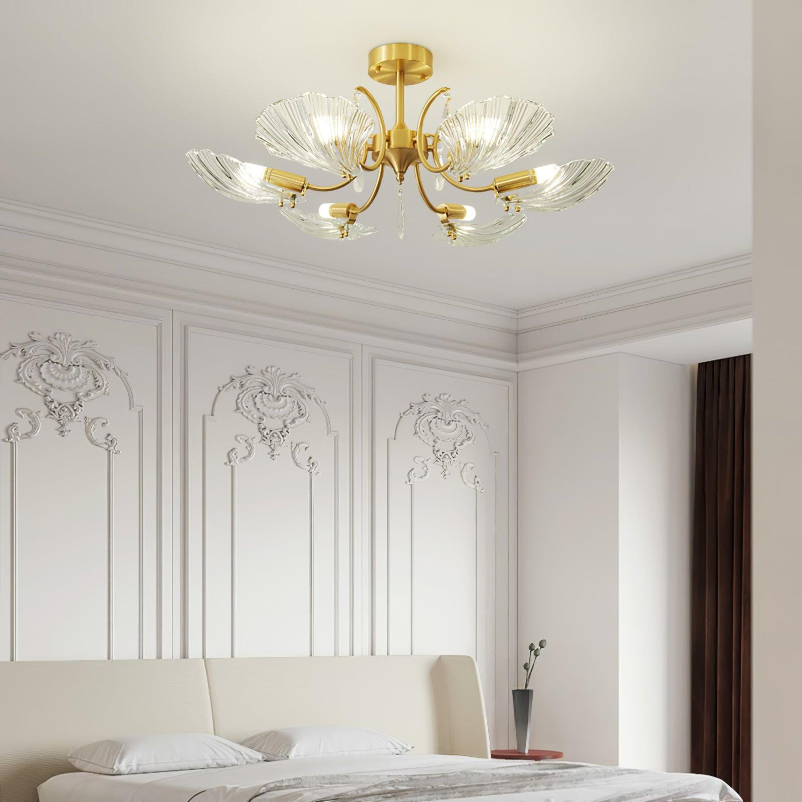 Shell Brass Ceiling-mounted Light Ceiling Lamp