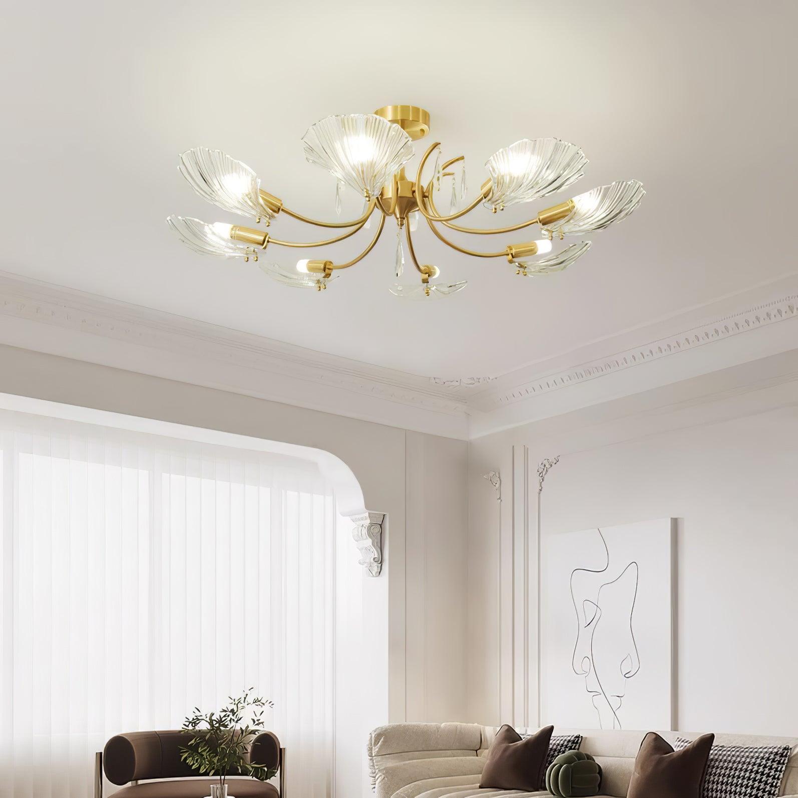 Shell Brass Ceiling-mounted Light Ceiling Lamp