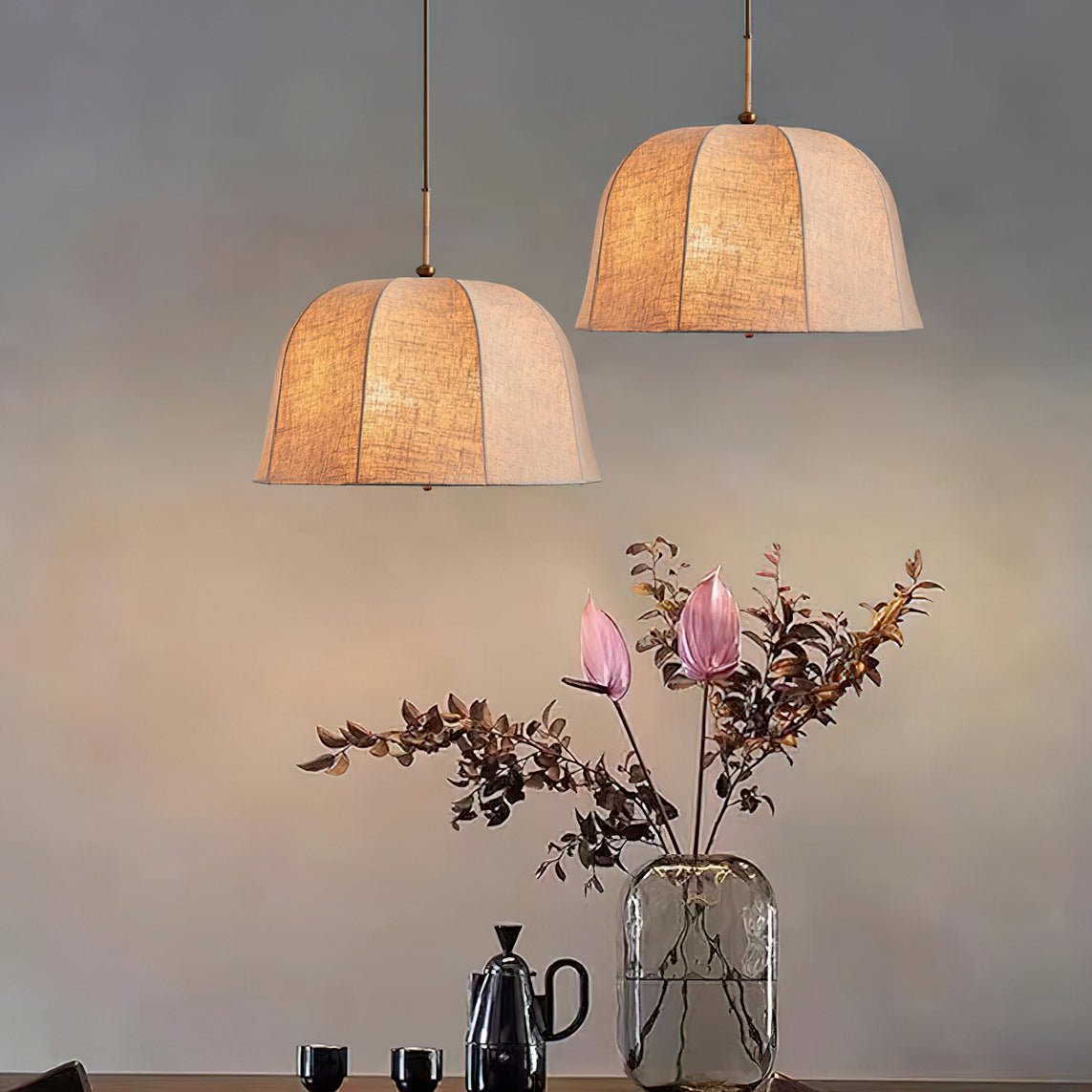 Sienna Linen Hanging Light Pendant Lamp