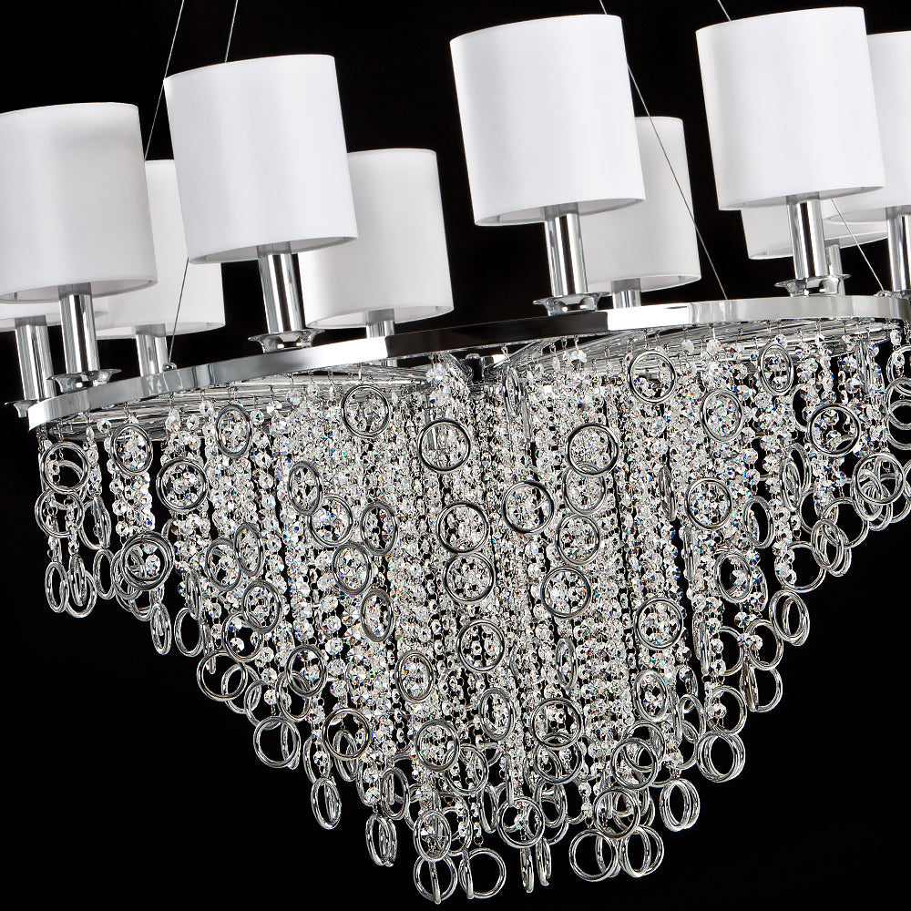 Modern Polished Chrome Crystal Chandelier