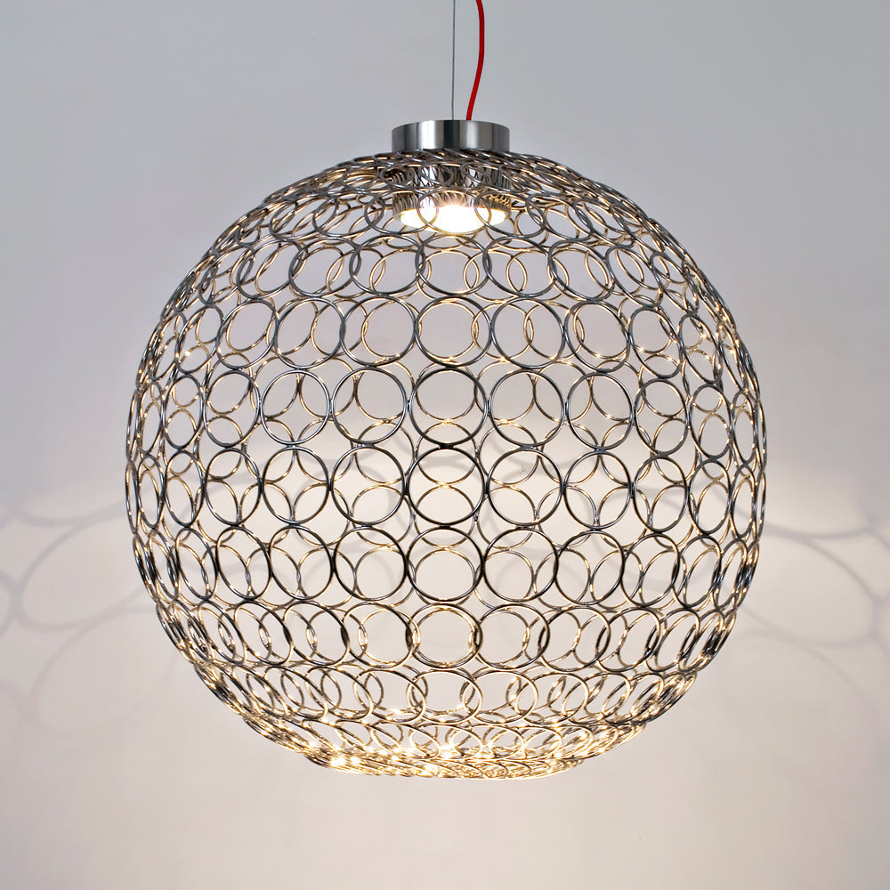 Silver Metal Ball Light Chandelier
