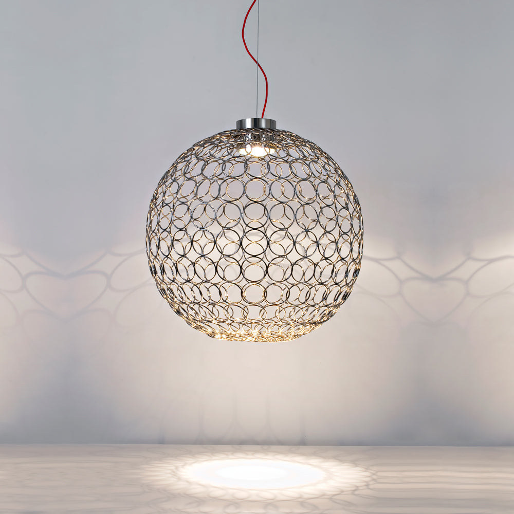 Silver Metal Ball Light Chandelier