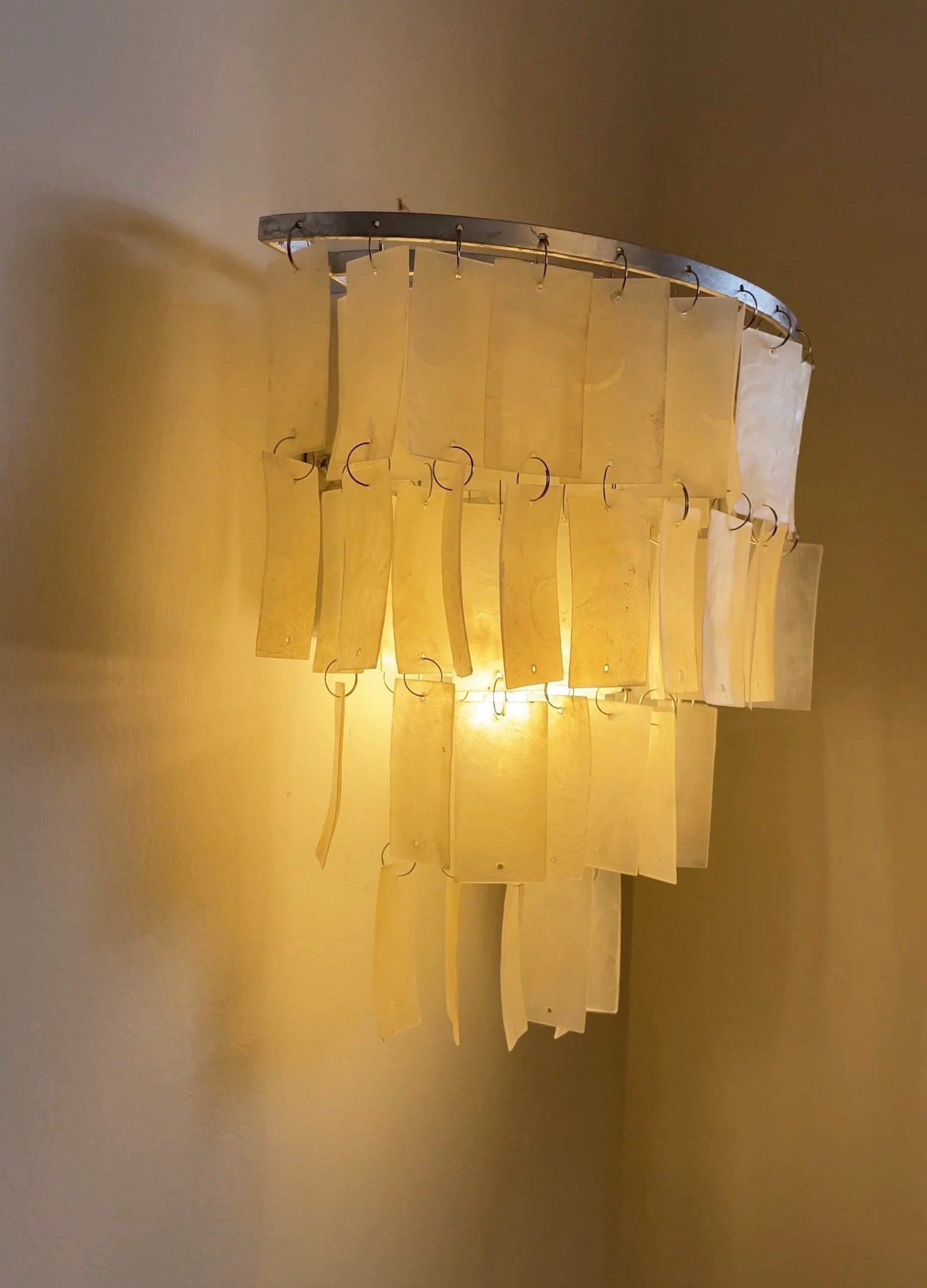 Skye Shell Tiered Wall Light, Hardwired Wall Sconce, detail 6