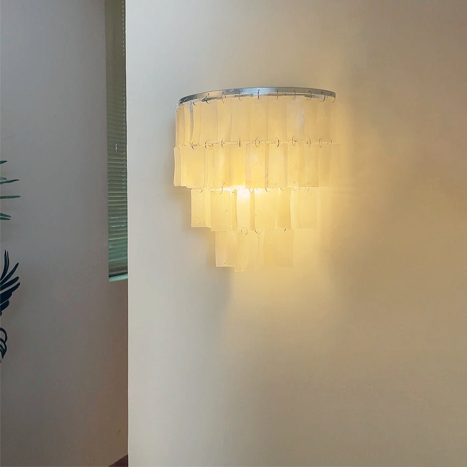 Skye Shell Tiered Wall Light, Hardwired Wall Sconce, detail 8
