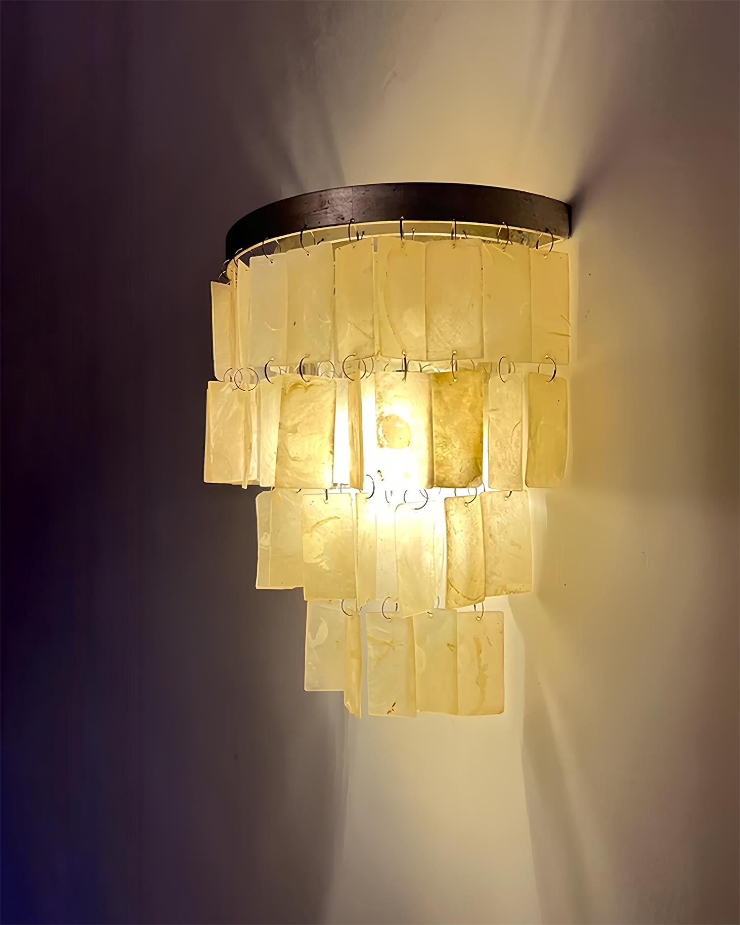 Skye Shell Tiered Wall Light, Hardwired Wall Sconce, detail 33