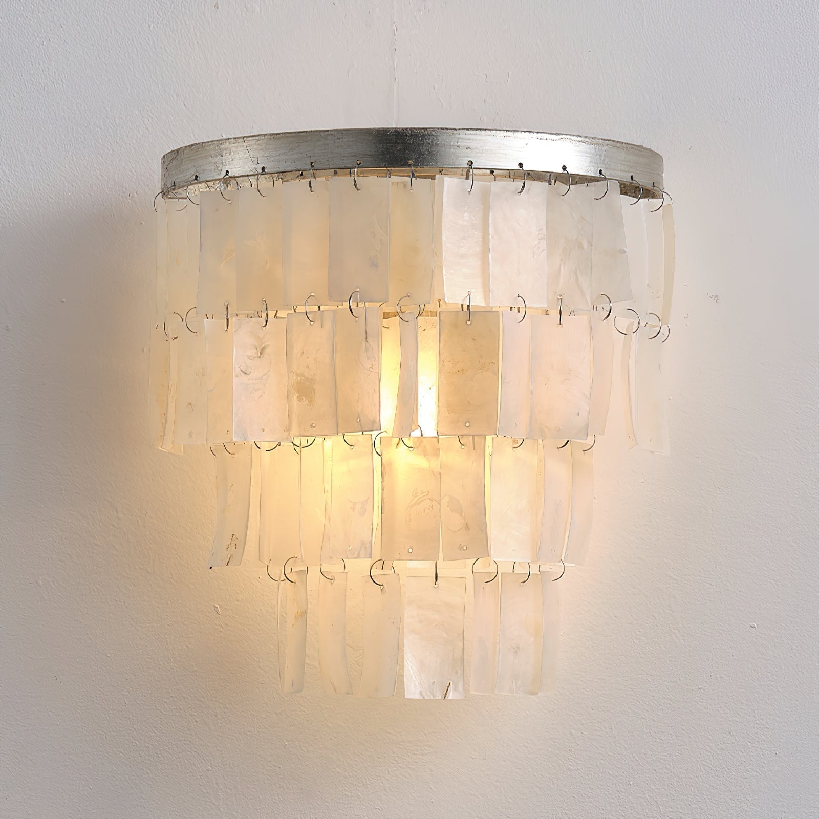 Skye Shell Tiered Wall Light, Hardwired Wall Sconce, detail 3