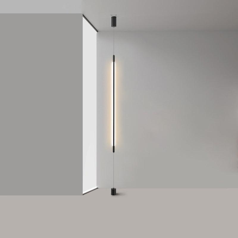Side view of metal floor lamp for scale and shape reference