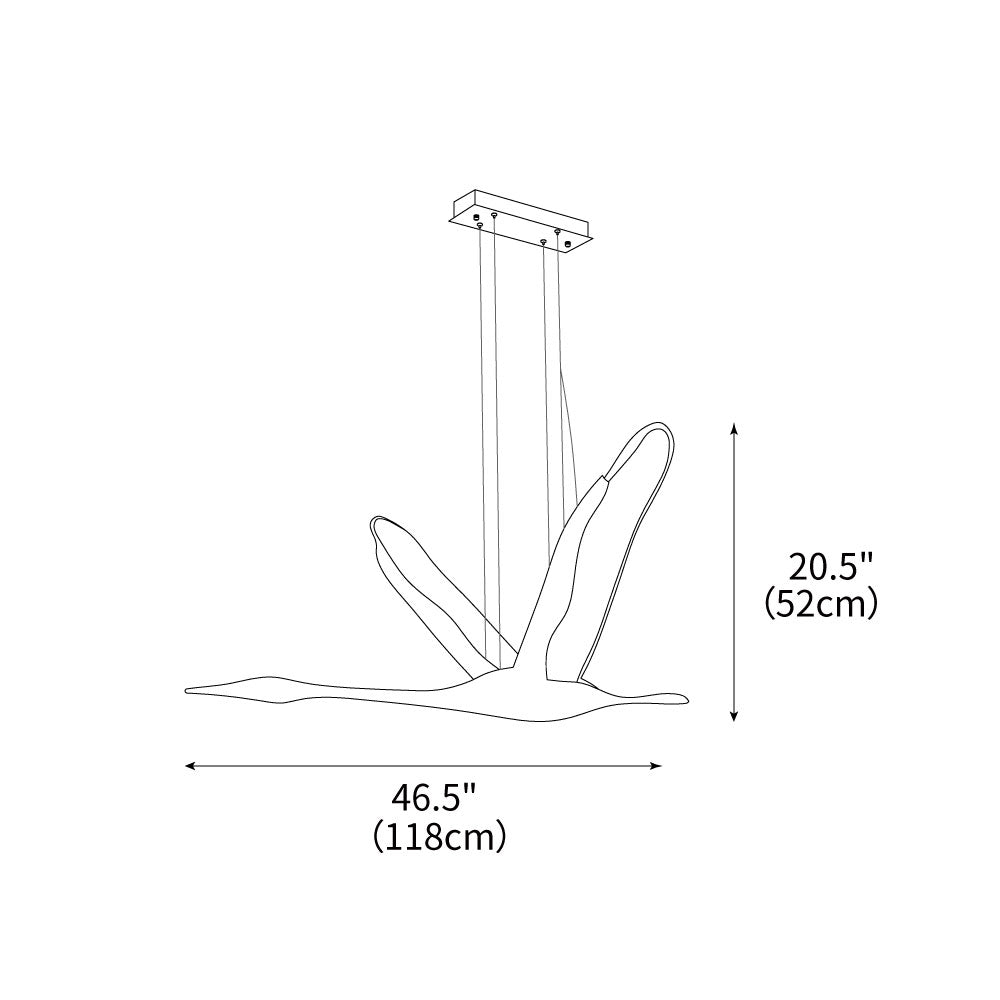 Soaring Crane Chandelier 46.5