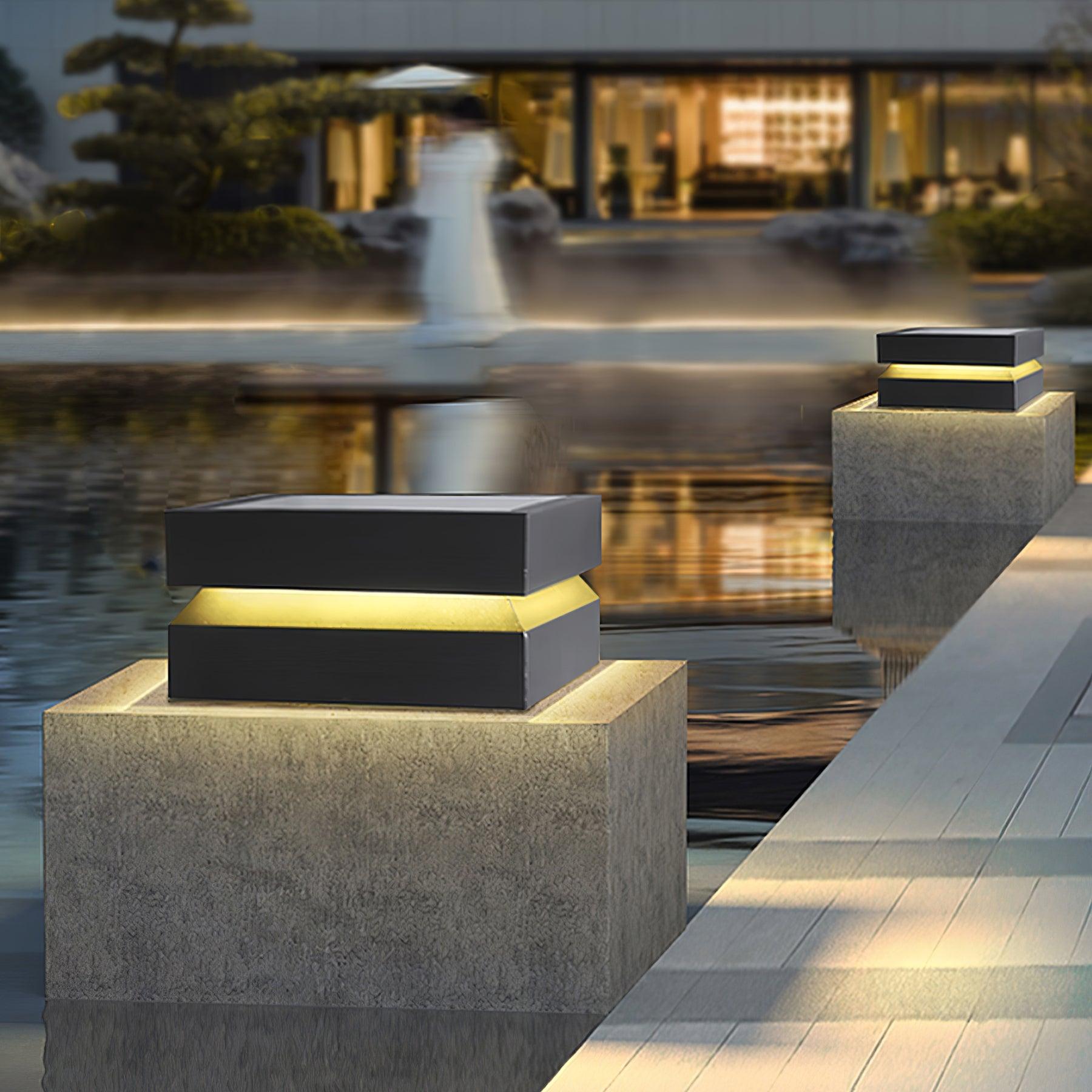 Metal Solaris Square Post Light, Outdoor Wall Light, detail 5