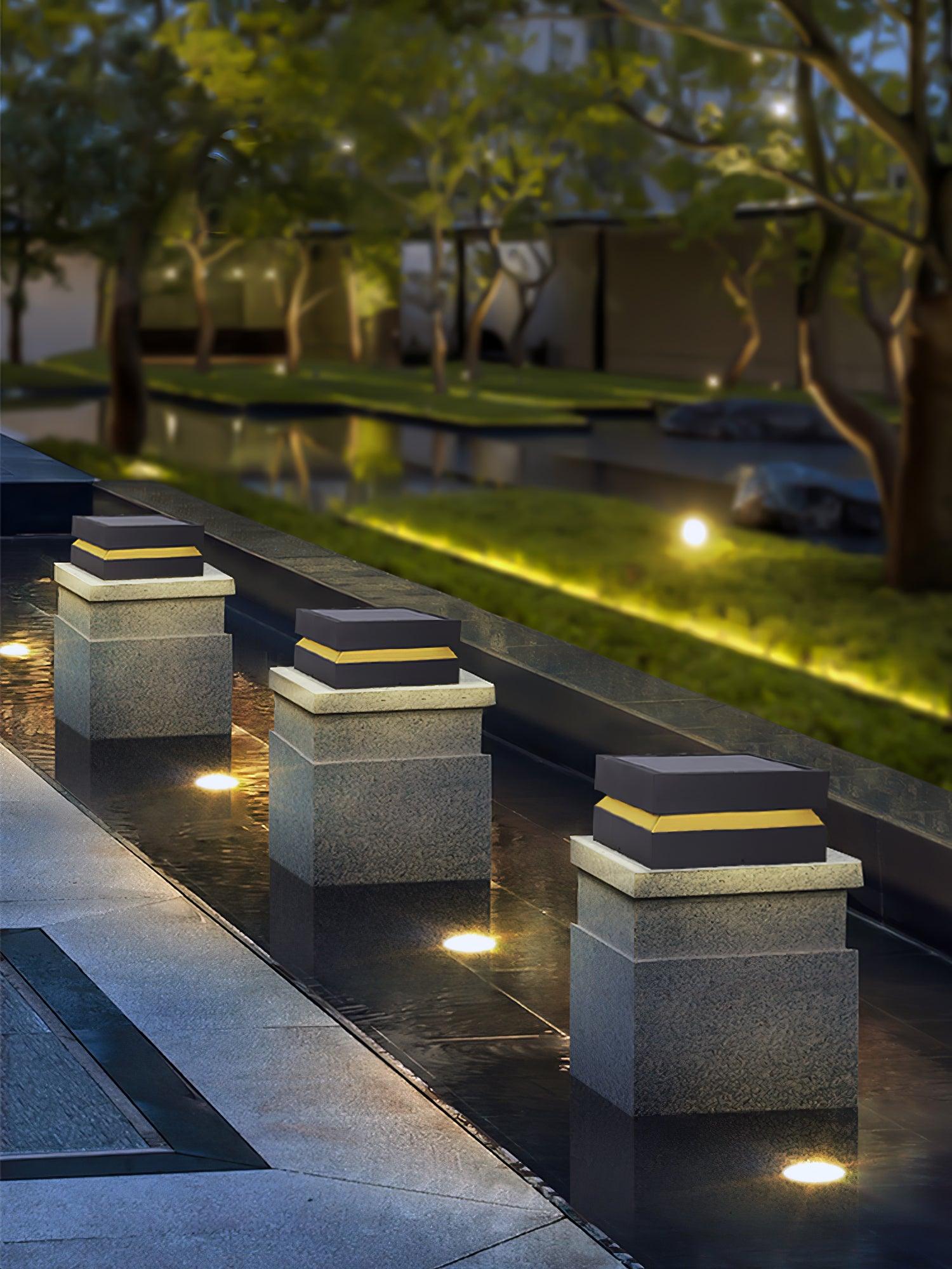 Metal Solaris Square Post Light, Outdoor Wall Light, detail 6