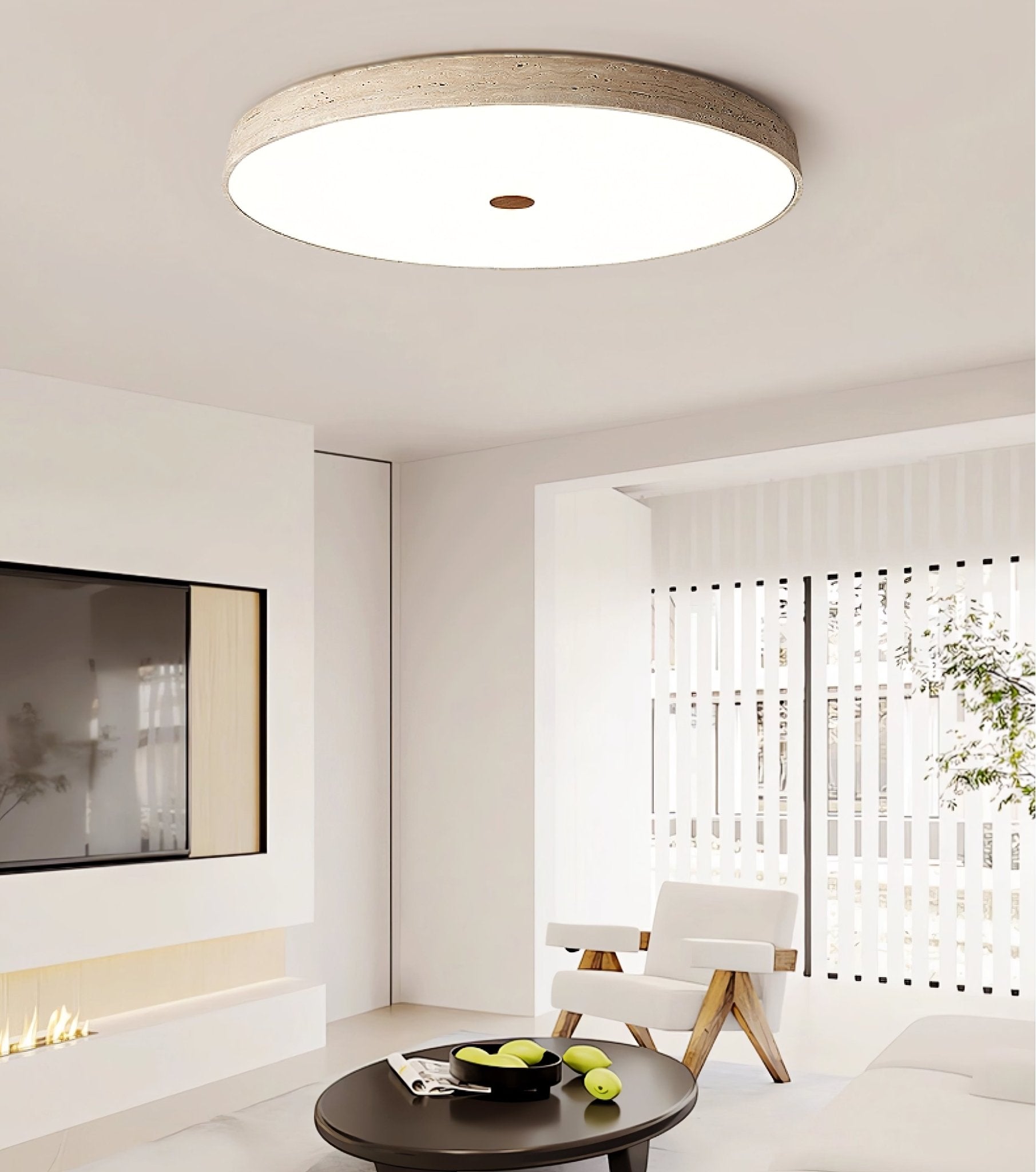 Solaro Travertine Ceiling Light