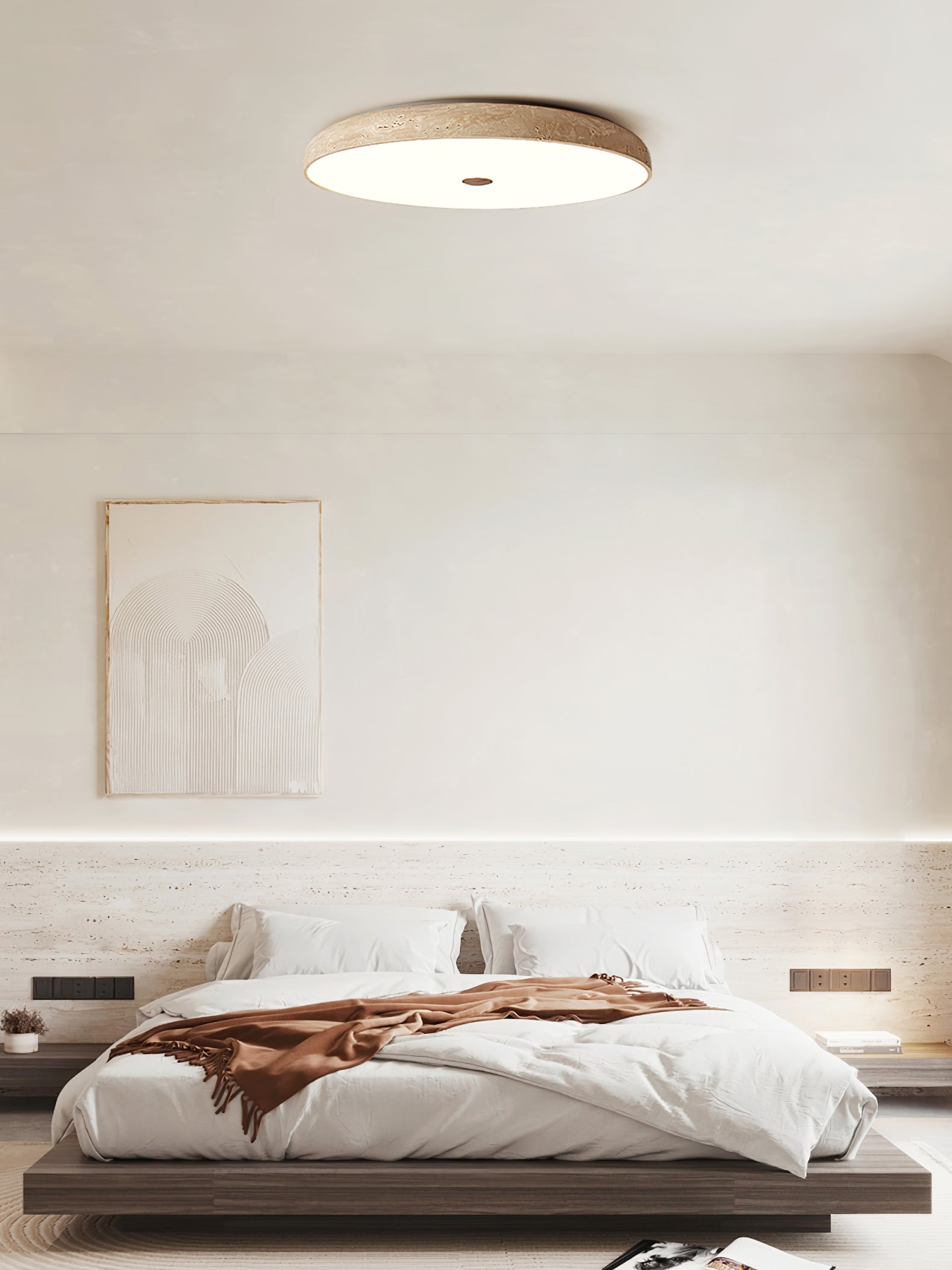 Solaro Travertine Ceiling Light