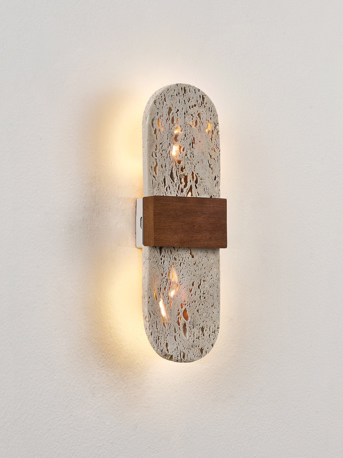 Solis Travertine Wall Light, Hardwired Wall Sconce, detail 12