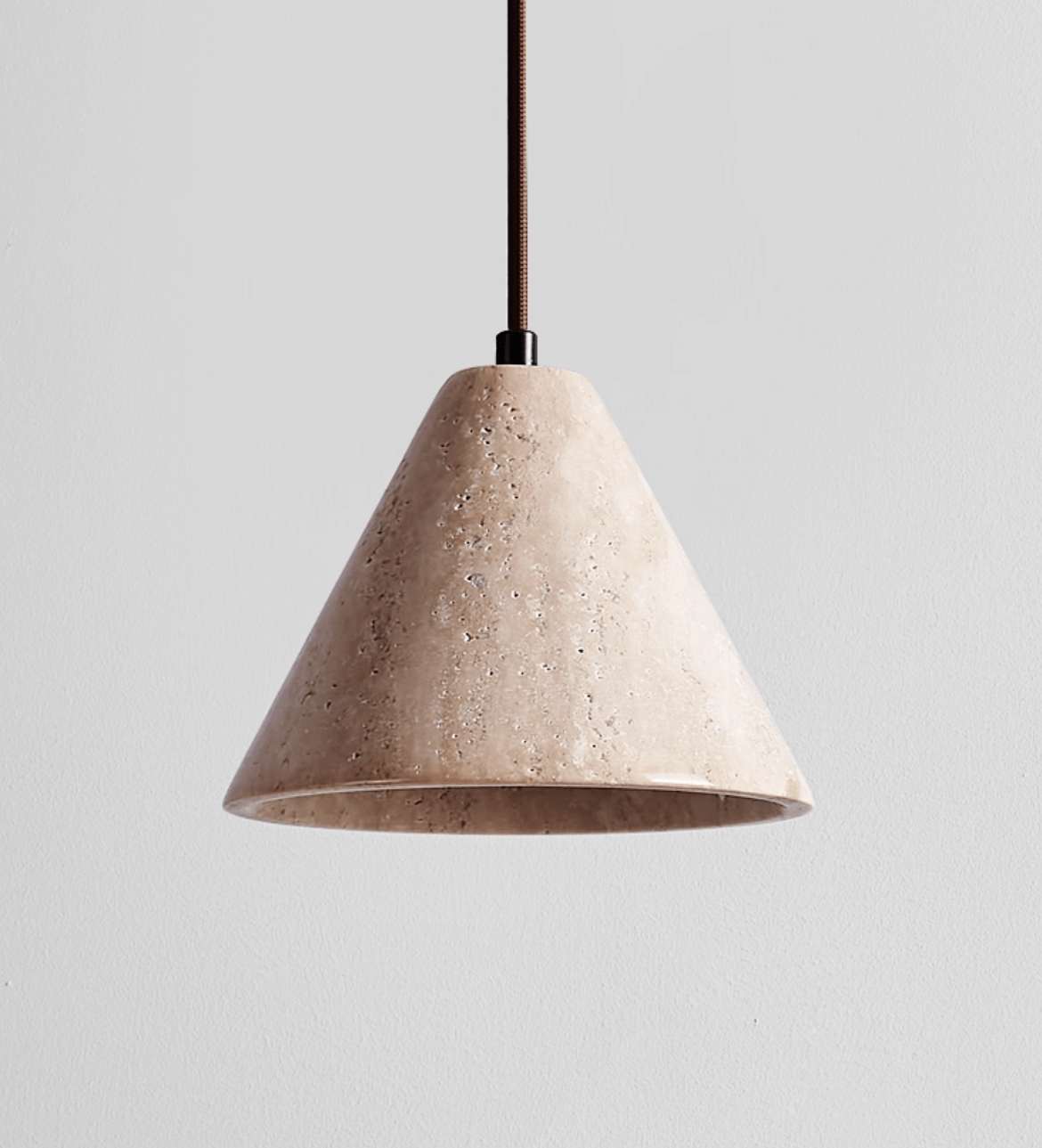 Solis Cone Travertine Pendant Lamp